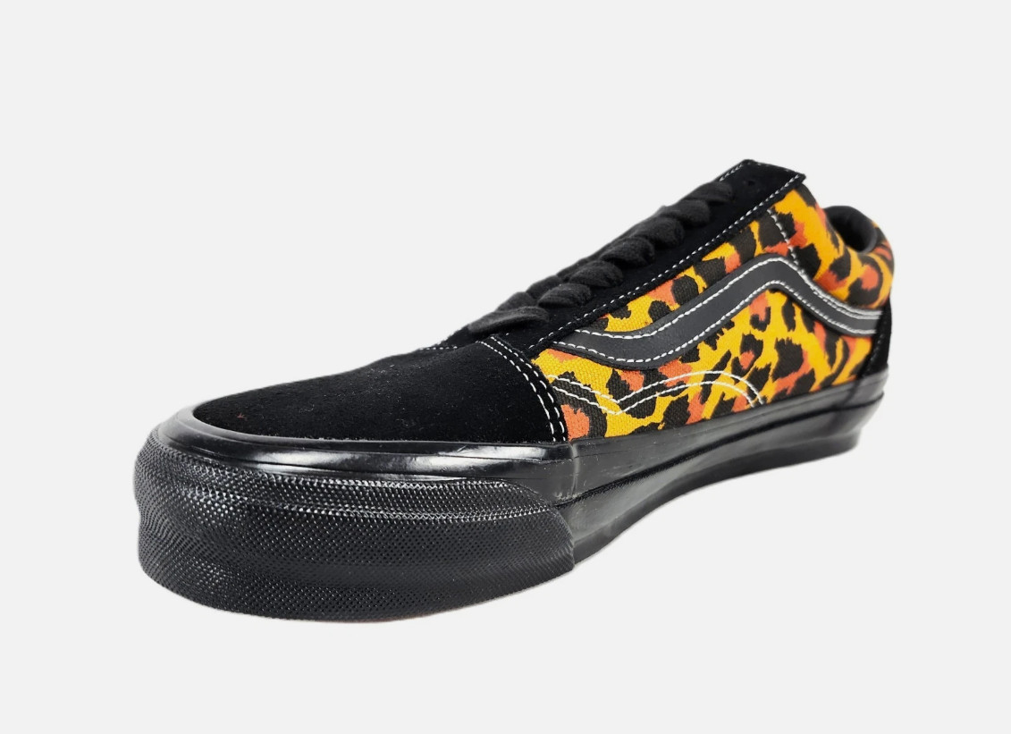 Vans Lx Old Skool Leopard Black Orange Sneakers Mens or Womens Skate Casual Shoe