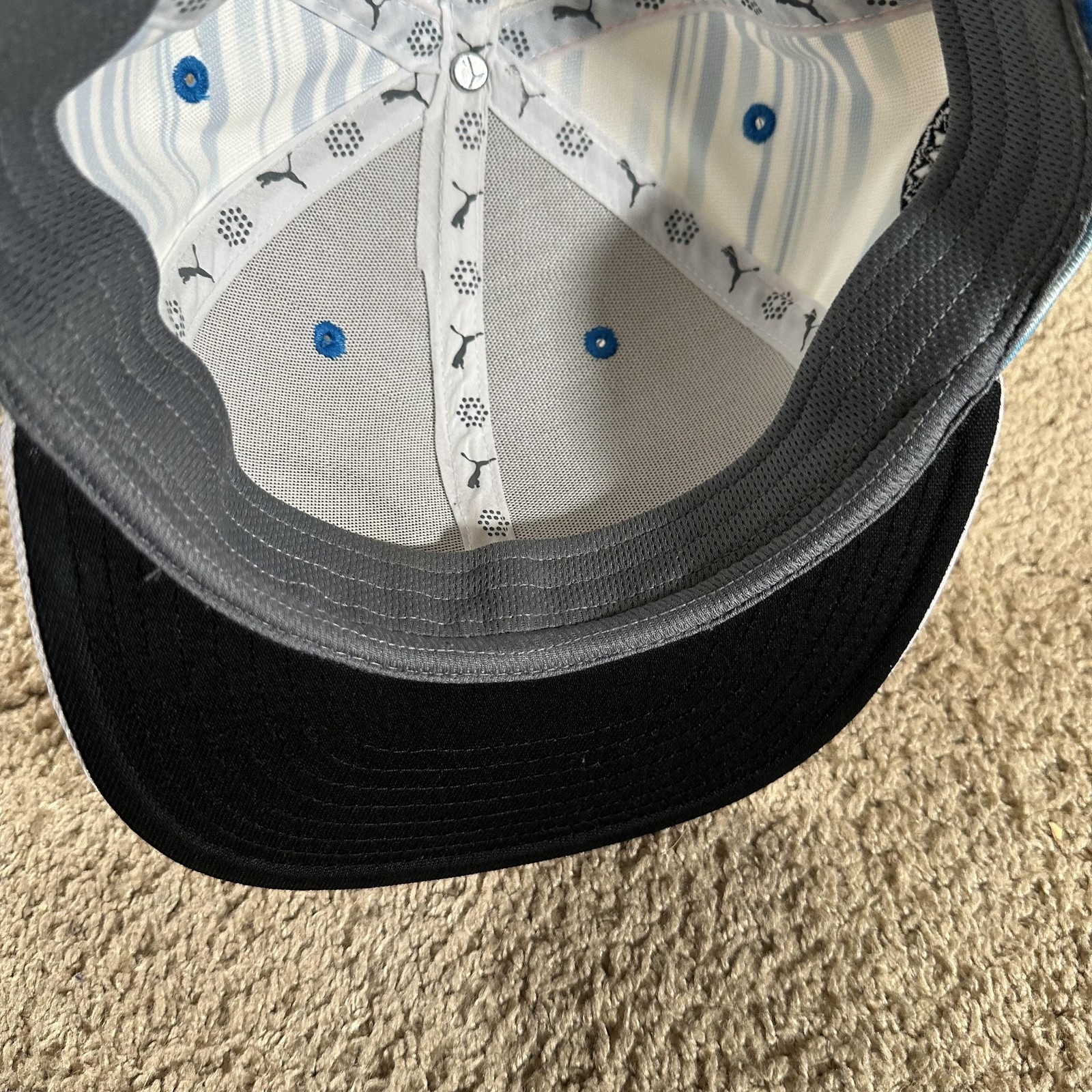 Puma Hat Cap Snap Back Men White Blue Farmers ins. Cobra Rickie Fowler