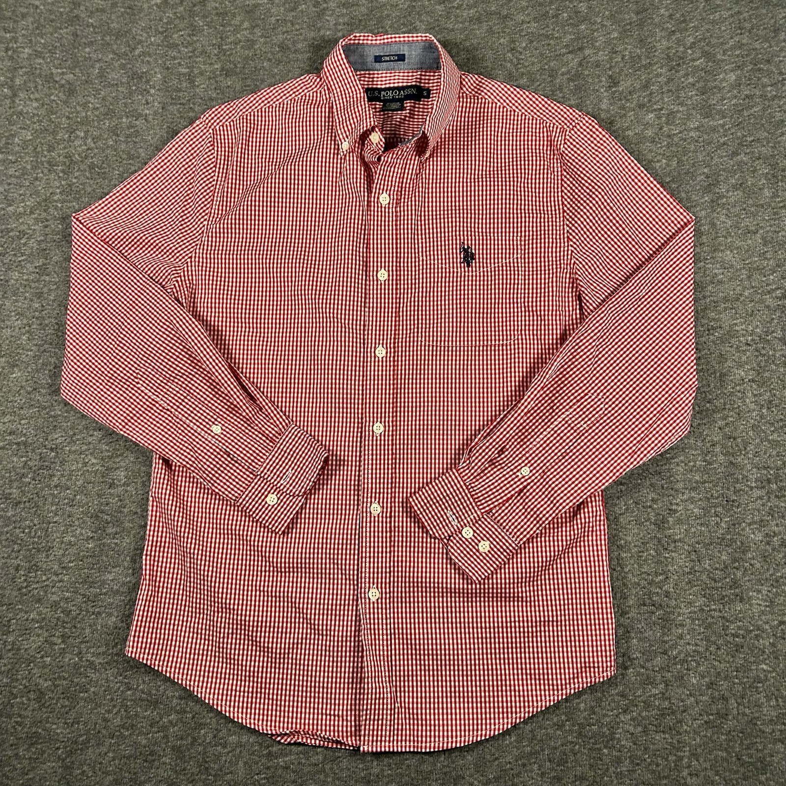 Ralph Lauren Button Down Mens Small Classic Fit Gingham Red White Lightweight LS