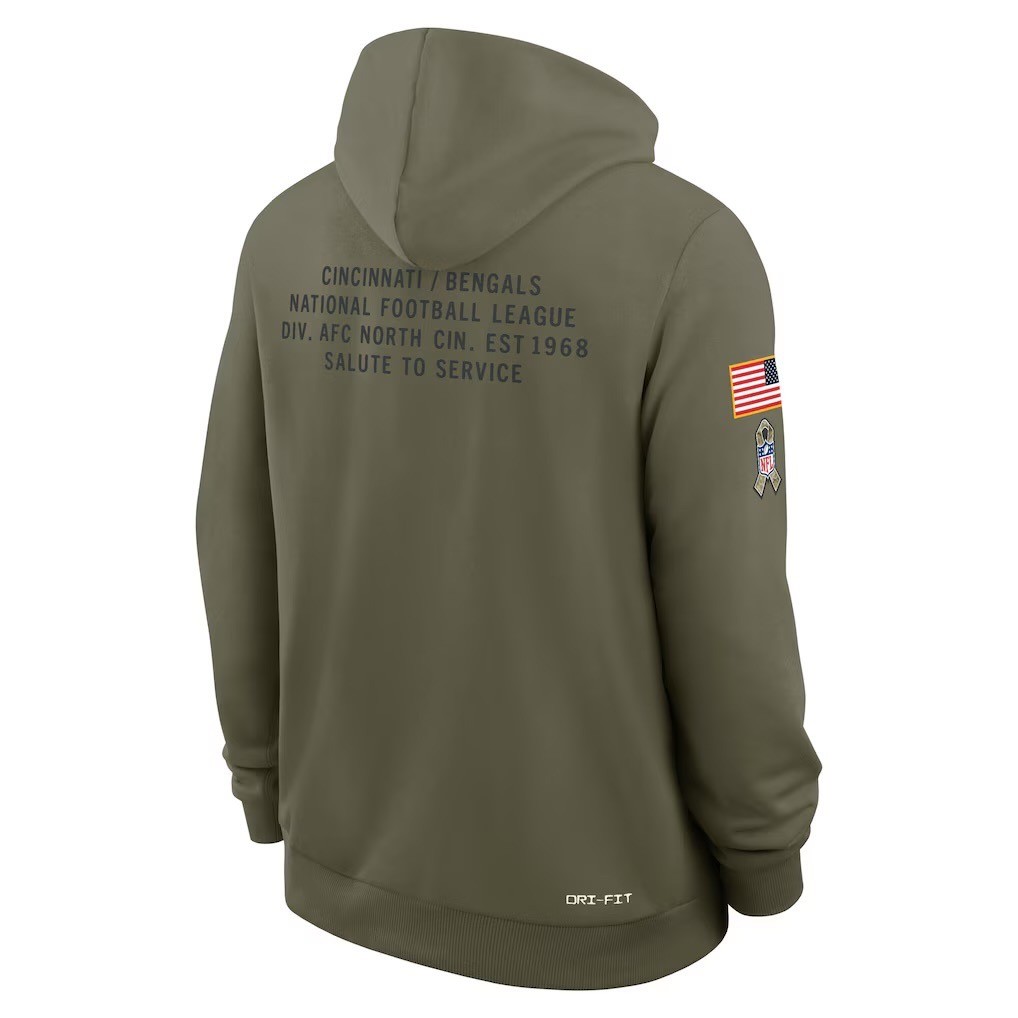 Nike Cincinnati Bengals Salute To Service Olive Dri-FIT Hoodie Medium NWT ($115)
