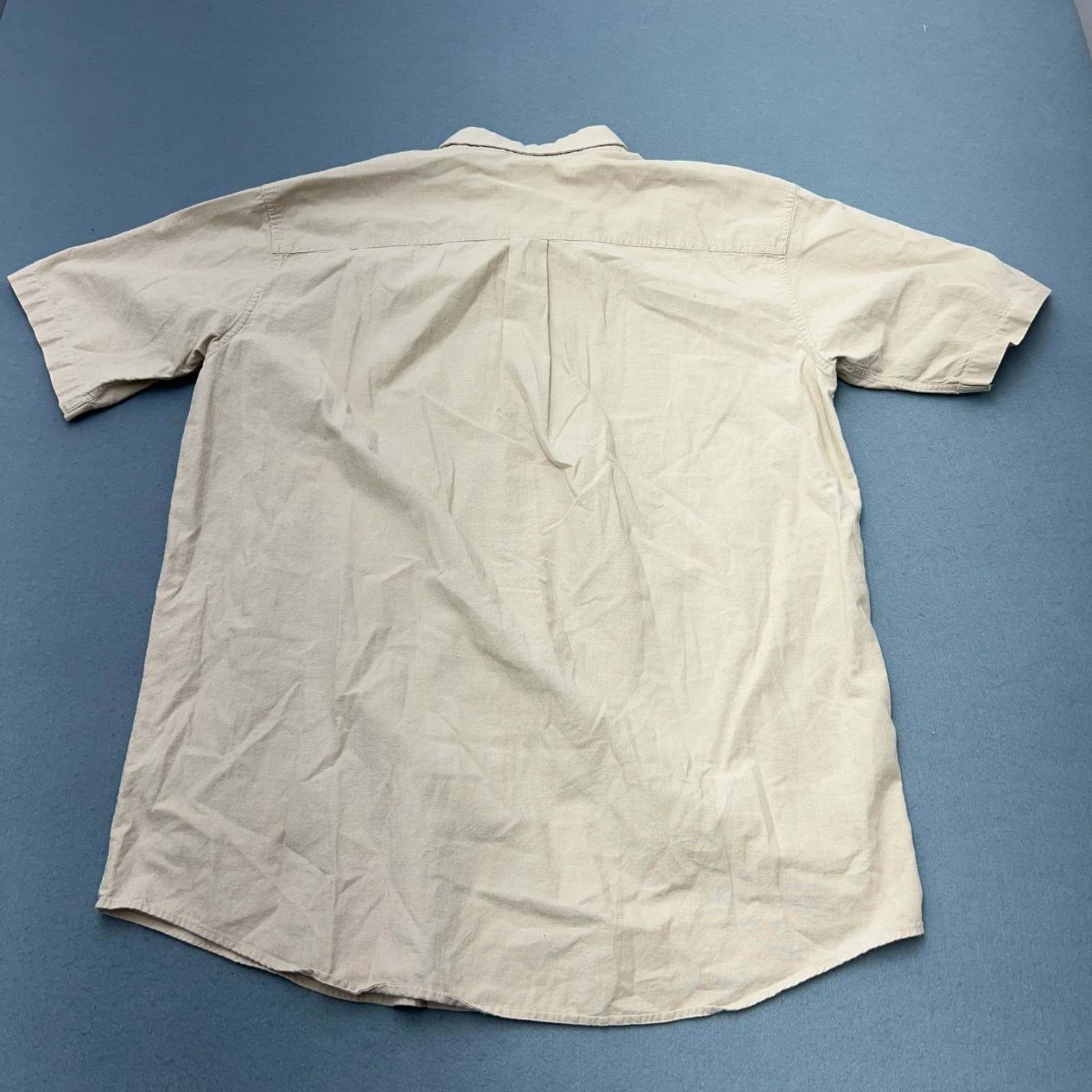 LL Bean Men’s Large Tall (LT) Tan Beige Short Sleeve Button Shirt