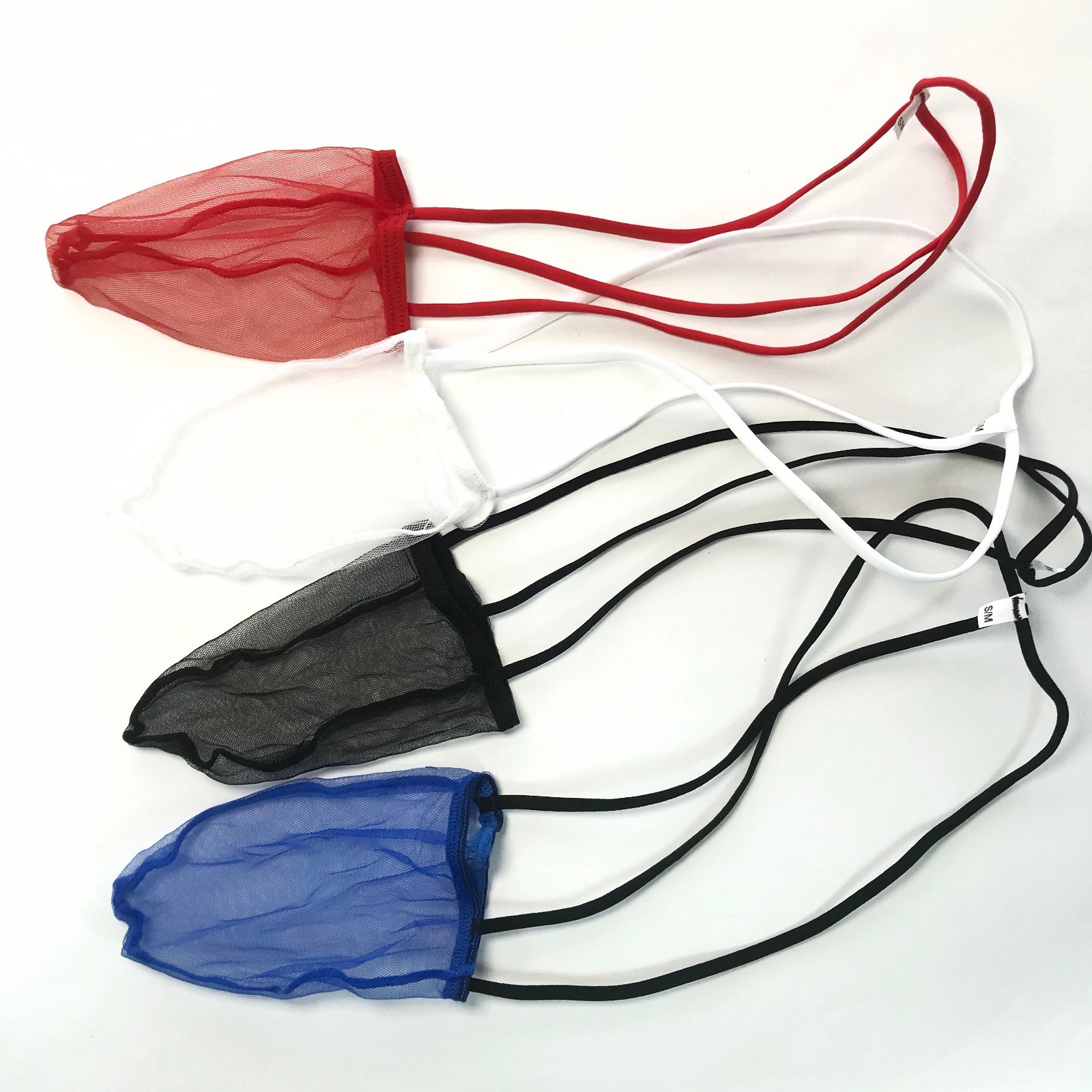K142 SEXY MEN STRING POSING POUCH Thong C-thru Spider Net Bigger pouch