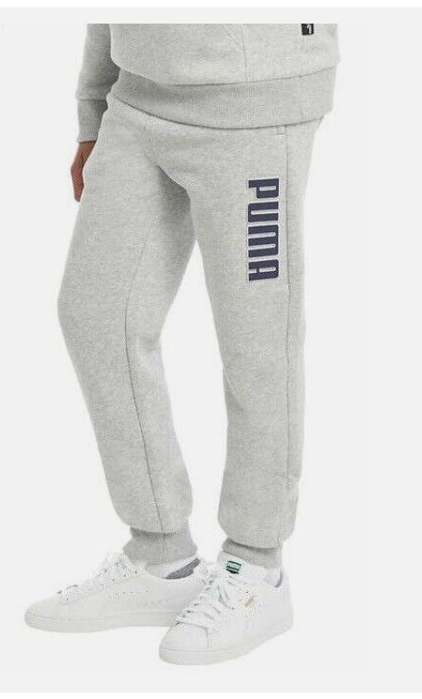 PUMA BOYS FLEECE LINED EMBOSSED LOGO JOGGER PANT(GRAY XS 5/6)NWT