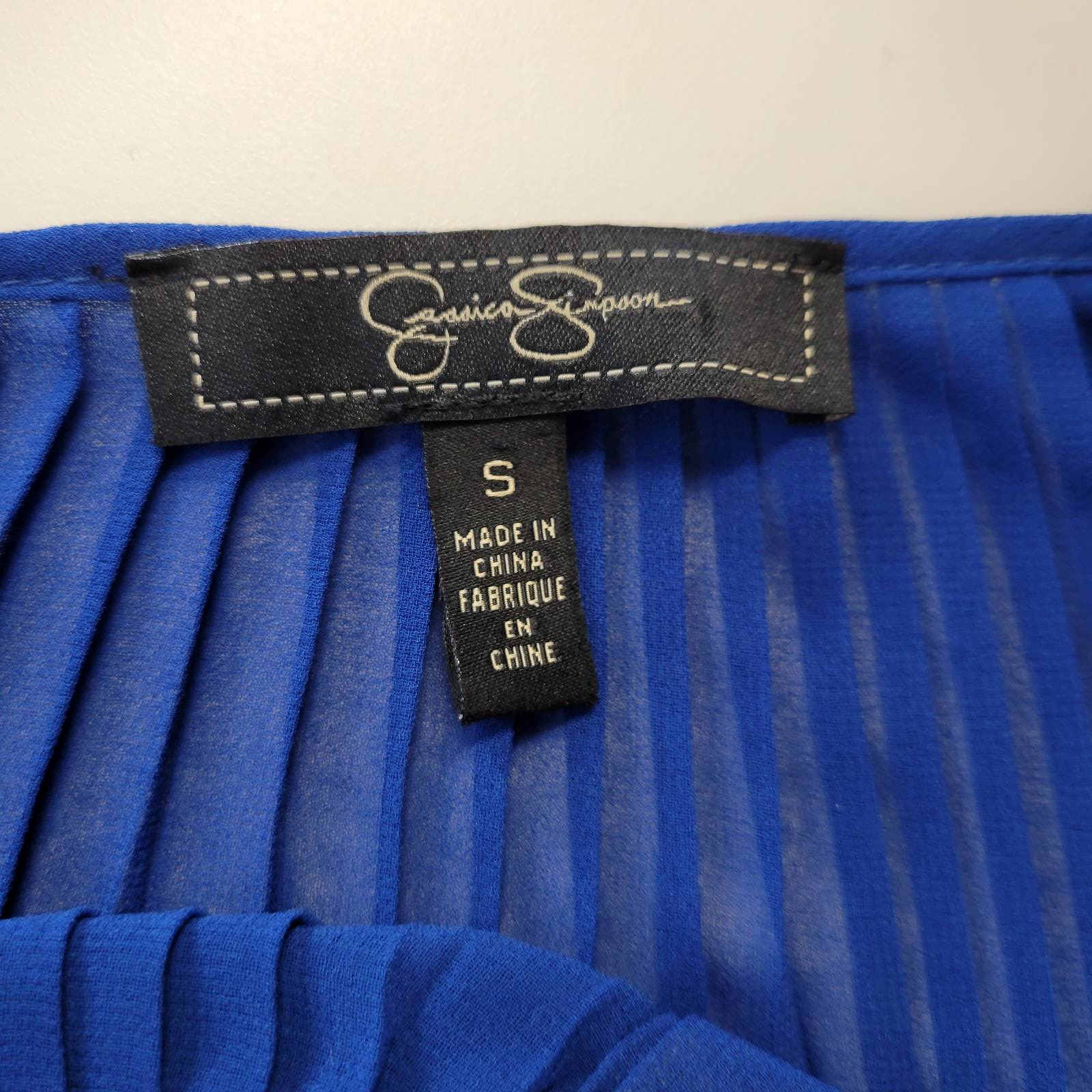 Jessica Simpson Womens Blouse Size Small Blue Batwing Dolman Sleeve Scoop Neck
