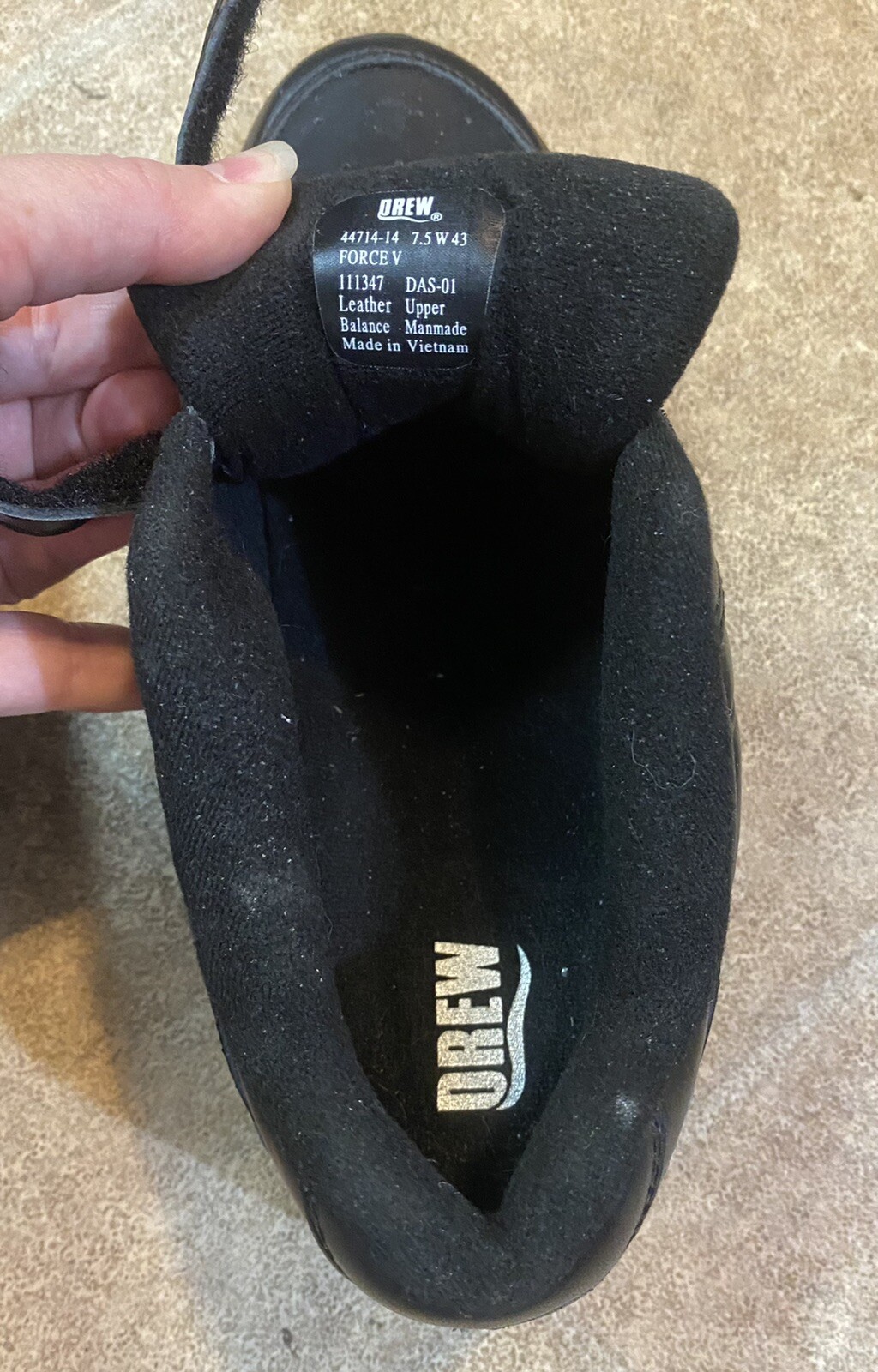 Drew 7.5W Shoe Mens Force V Adjustable Strap Black Walking Shoes