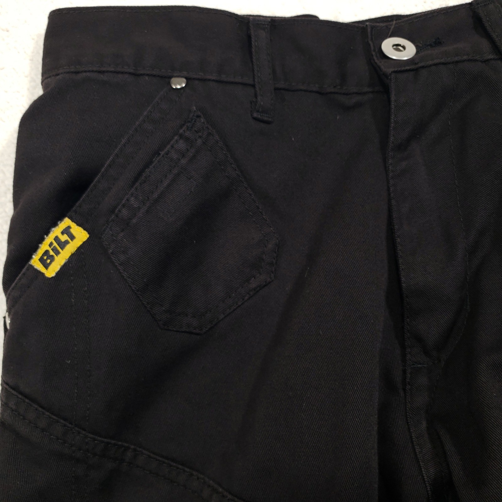 Bilt Iron Workers Cargo Pants Mens 30 Black Kevlar Reinforced Motorcycle Gear