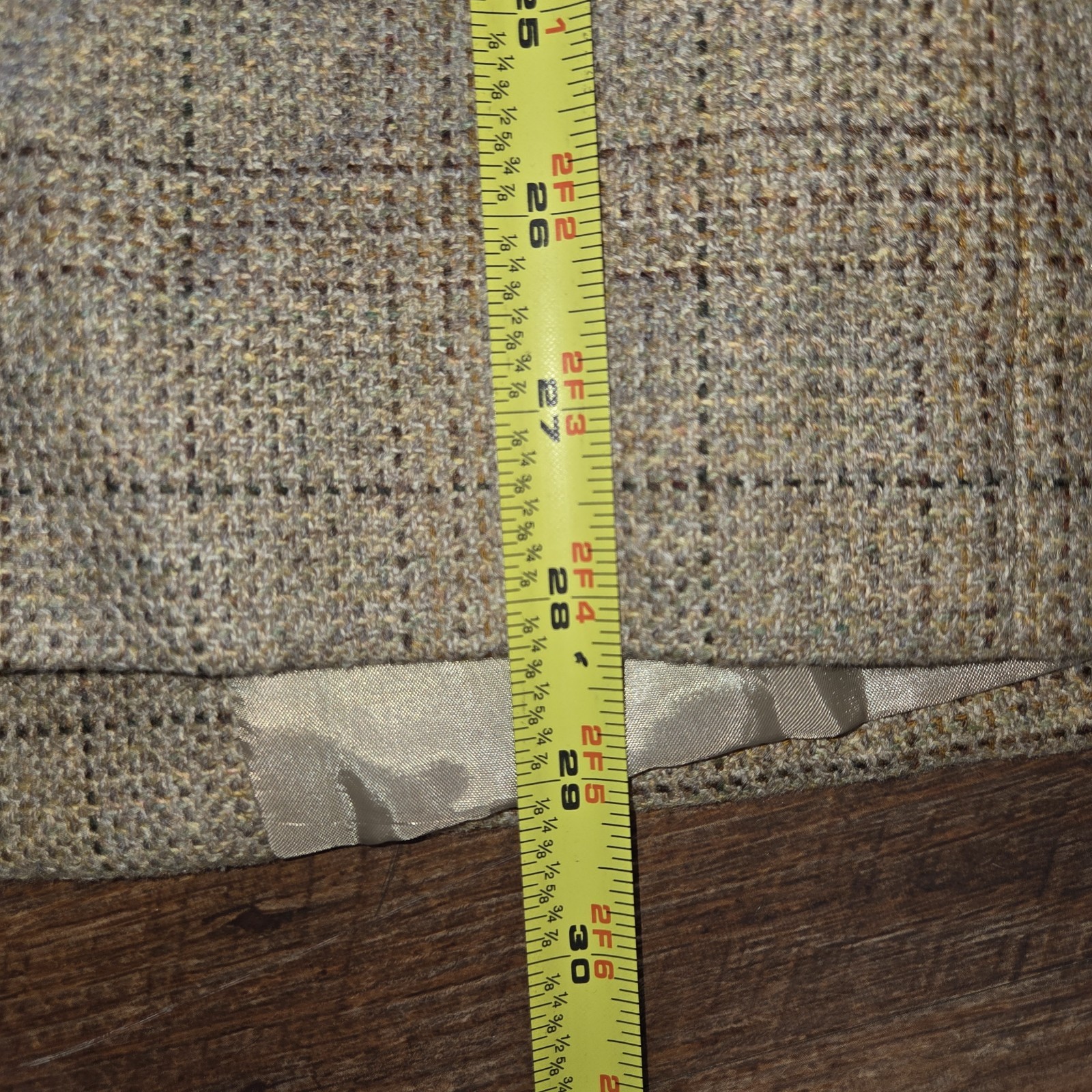 VTG Talbots Blazer 100% Italian Wool Tweed Earthy Neutrals Plaid Sz 16 Preppy