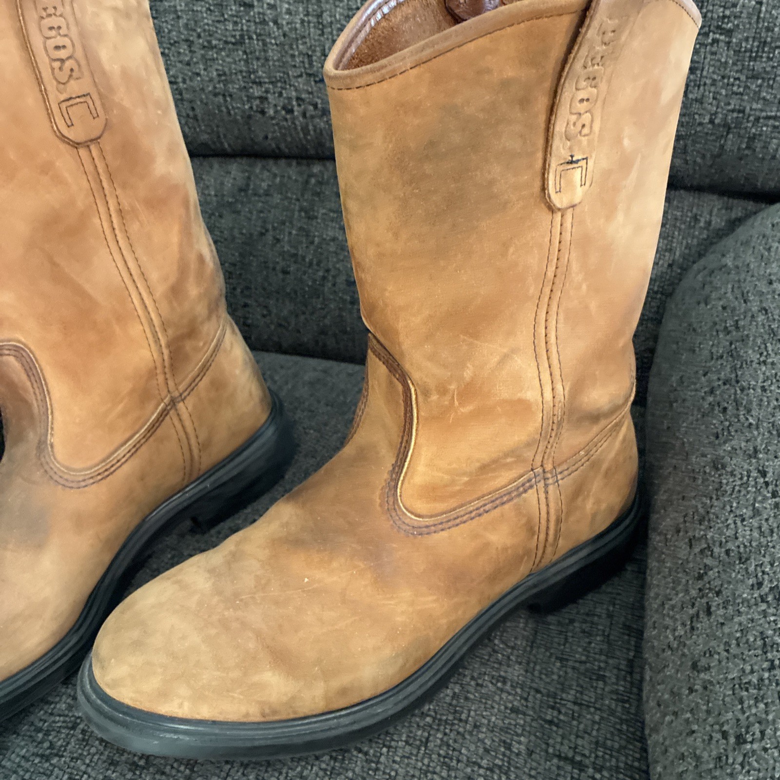 Red Wing Pecos 1105 SuperSole Soft Toe Boots Mens 10 E3 3E Extra Wide Tan Leathe
