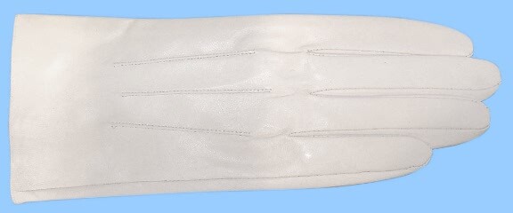 NEW MENS White LEATHER GLOVES with SILK LINING-GENUINE LAMBSKIN Dress Gloves