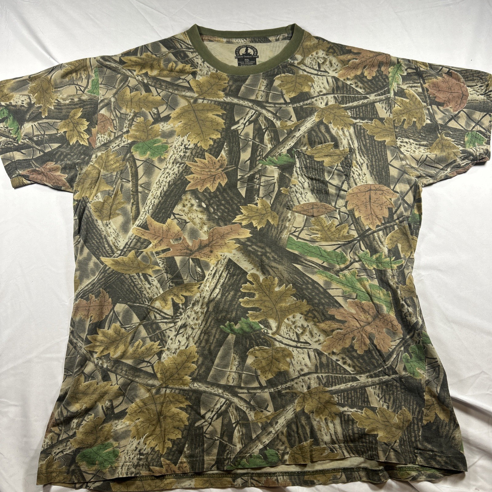 Master Sports Mens XXL Multicolor Camo Hunting Tee Tagless Outdoor Camping Hunt