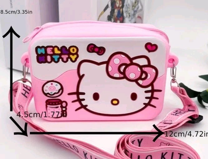 Hello Kitty Fun And Trendy Rubber Zippered Shoulder Wallet Purse, Ages 4+,NEW!