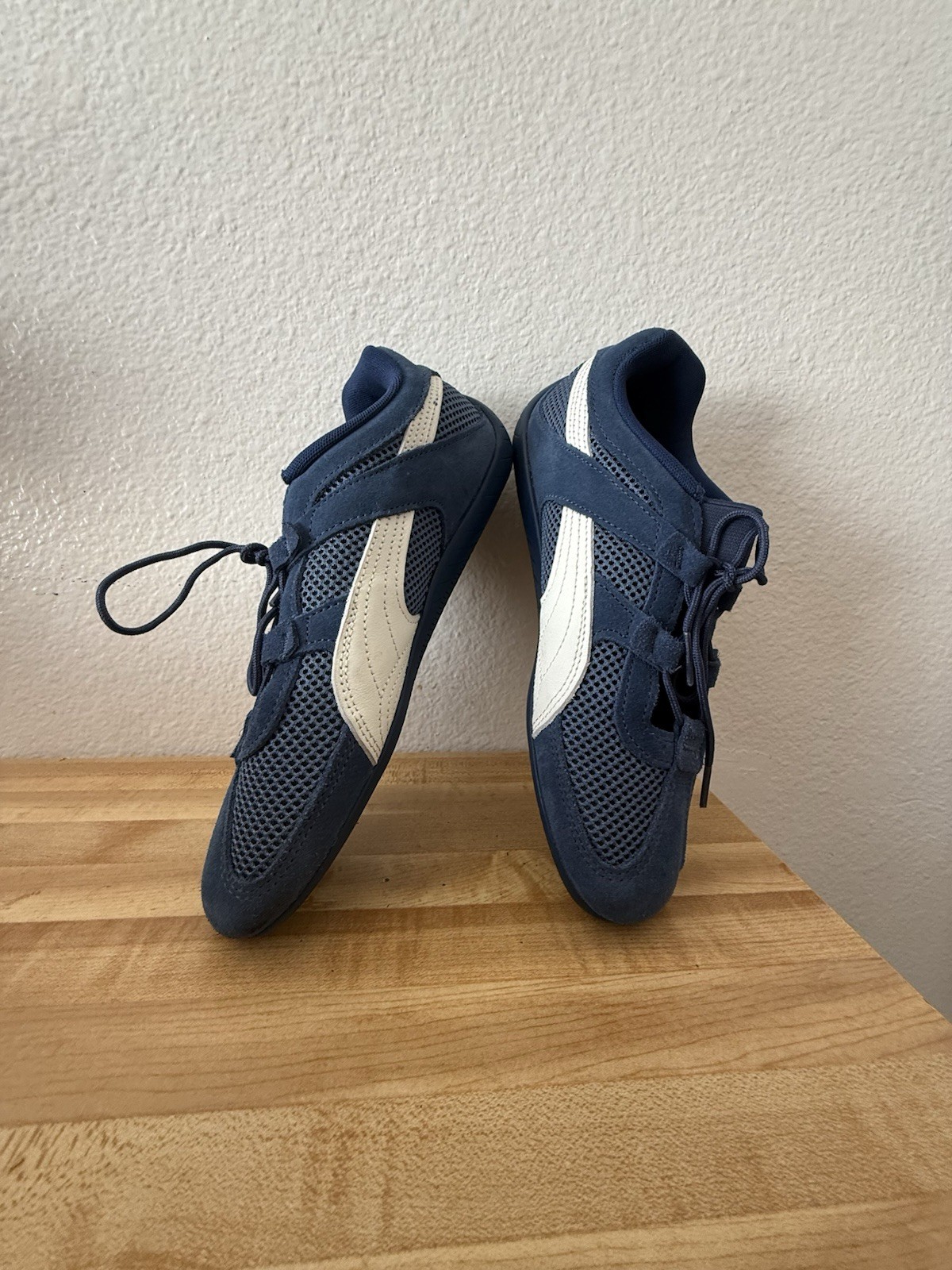 PUMA Speedcat Blue/White Suede Low Top Lace-Up Athletic Sneaker