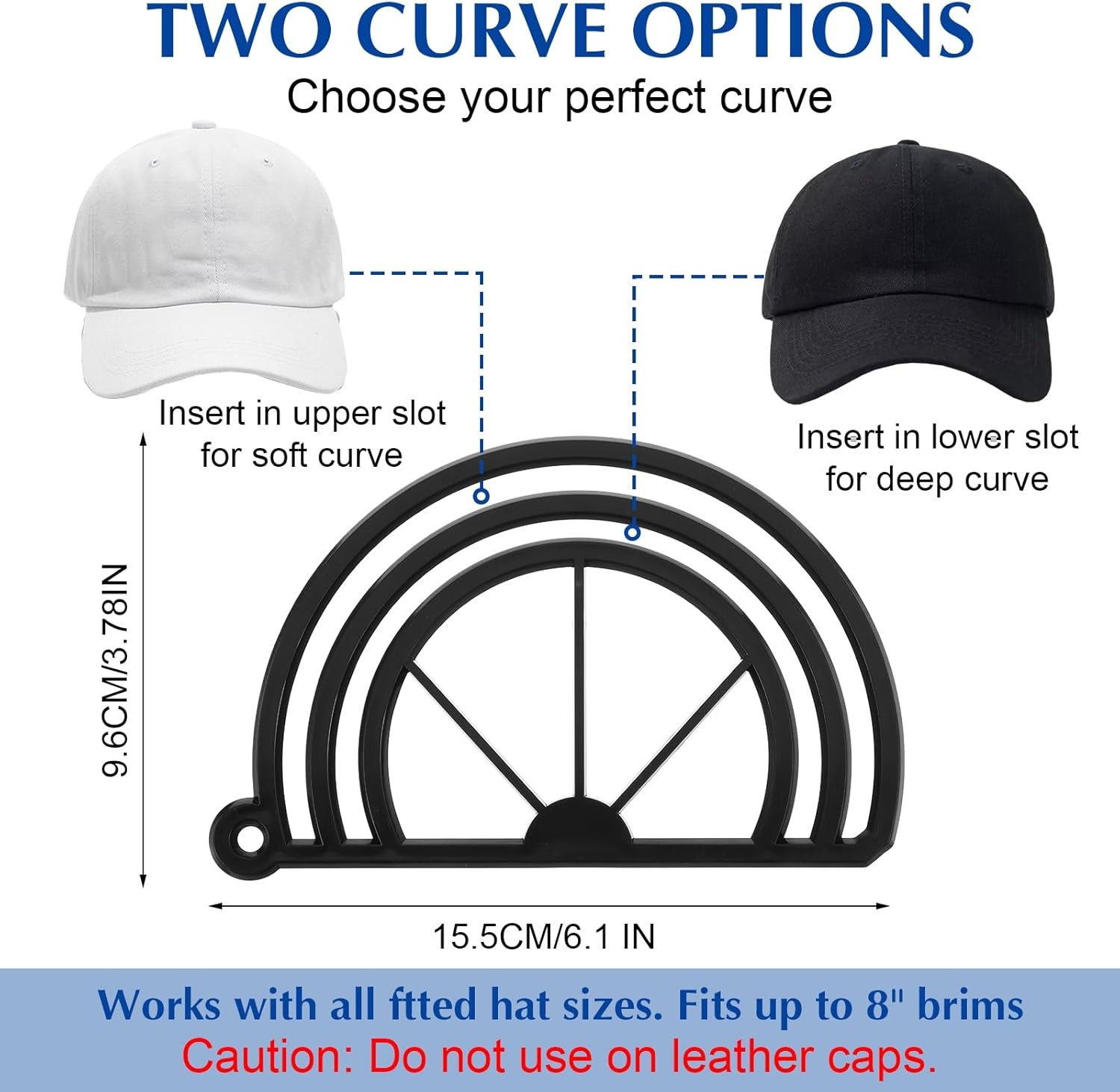 4 Pcs White+Black Hat Bill Bender – Baseball Cap Brim Curver Shaper – Fast Ship!