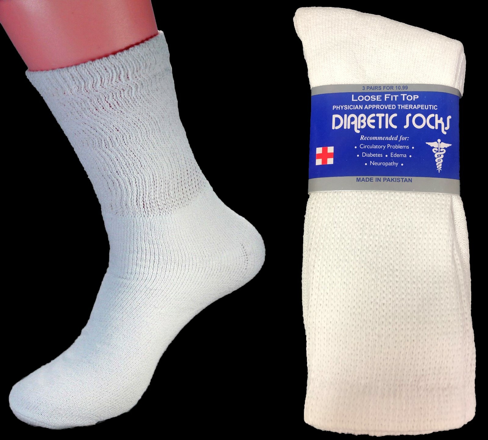 Mens Circulatory Diabetic Crew Calf Cotton Socks Health LOT Wholesale Price