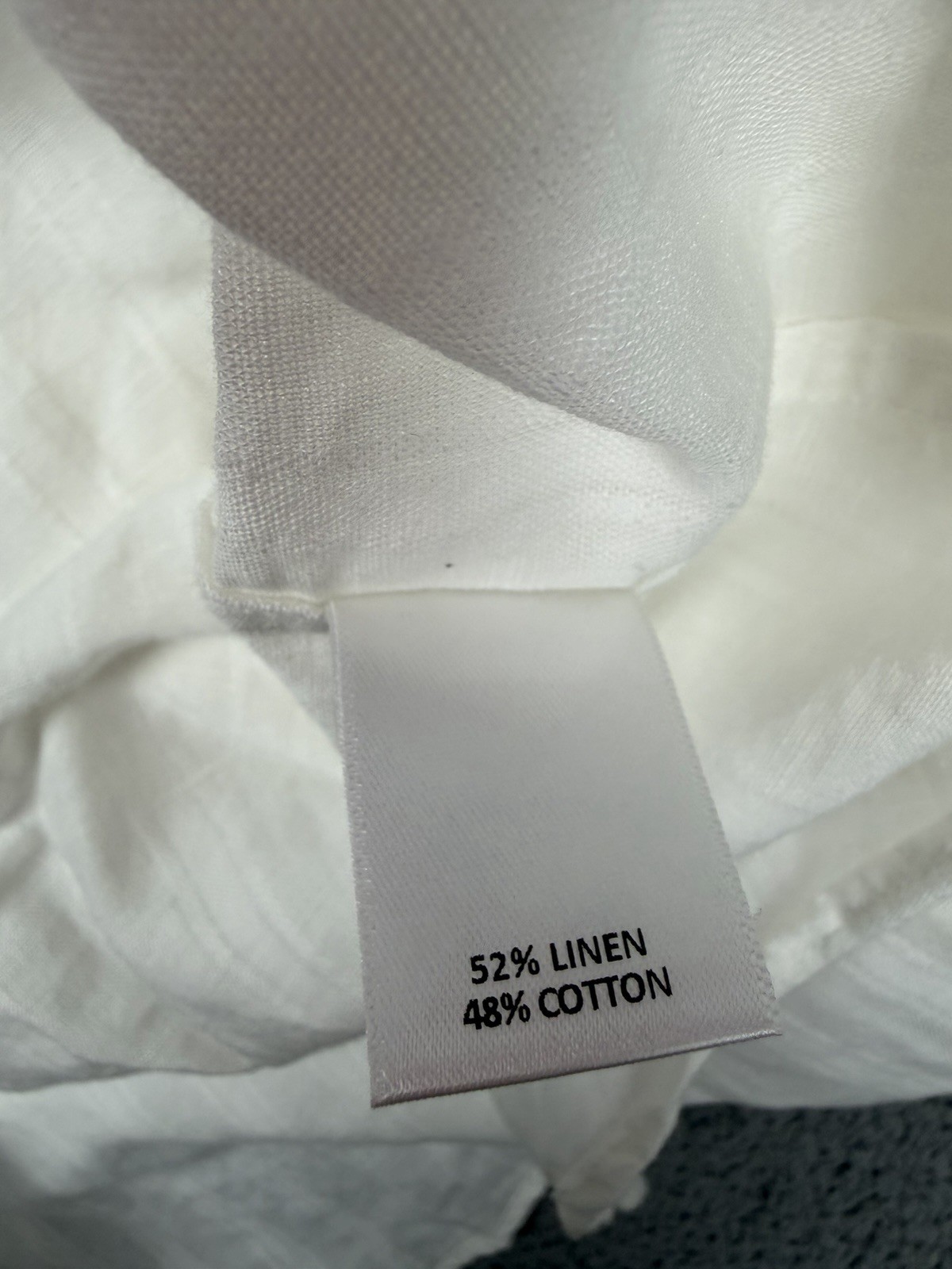 Murano Baird McNutt Shirt Mens L White Linen Blend Popover Buttonless Collar