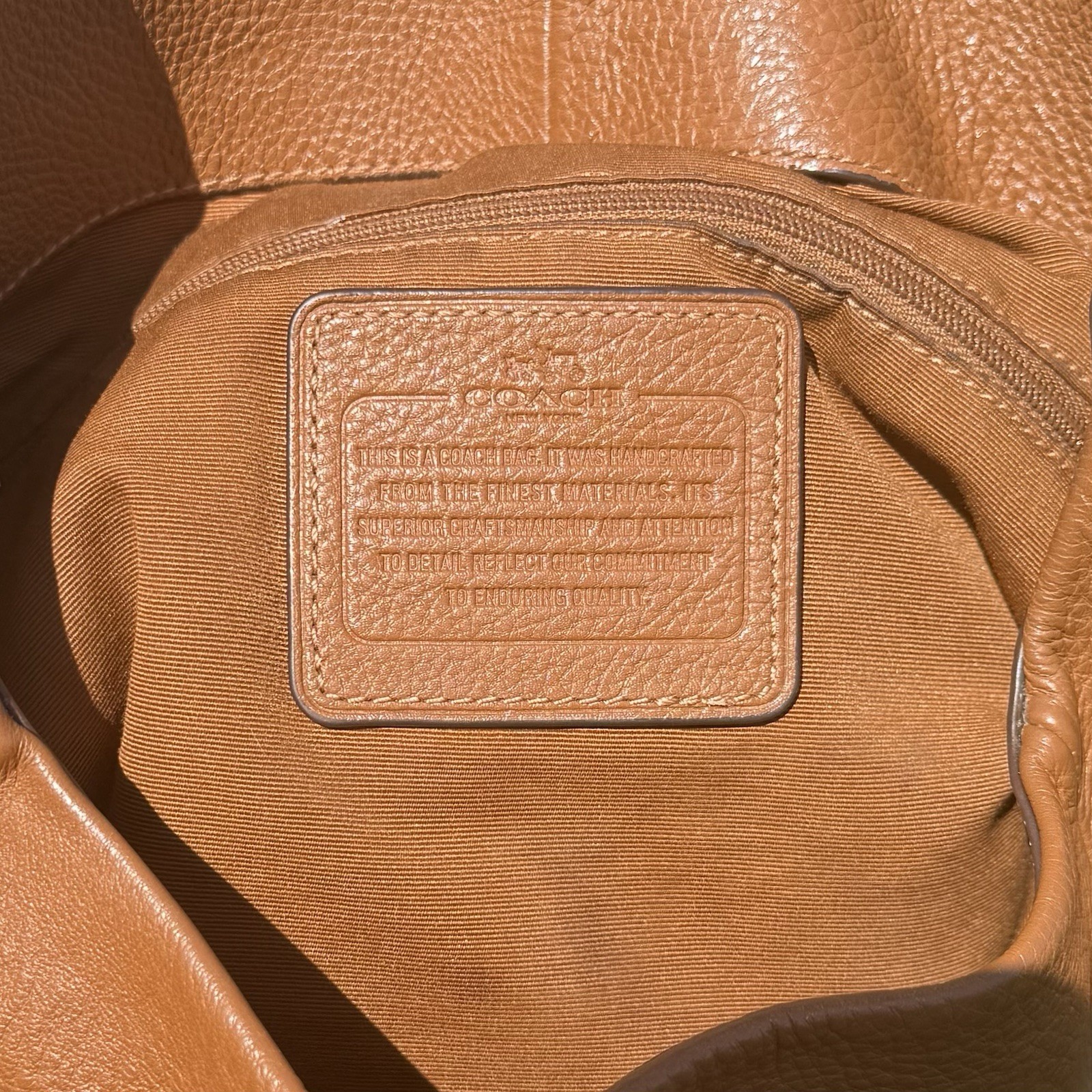 COACH Madison Phoebe Brown Tan Leather 3 Compartment Shoulder Hobo Bag Purse
