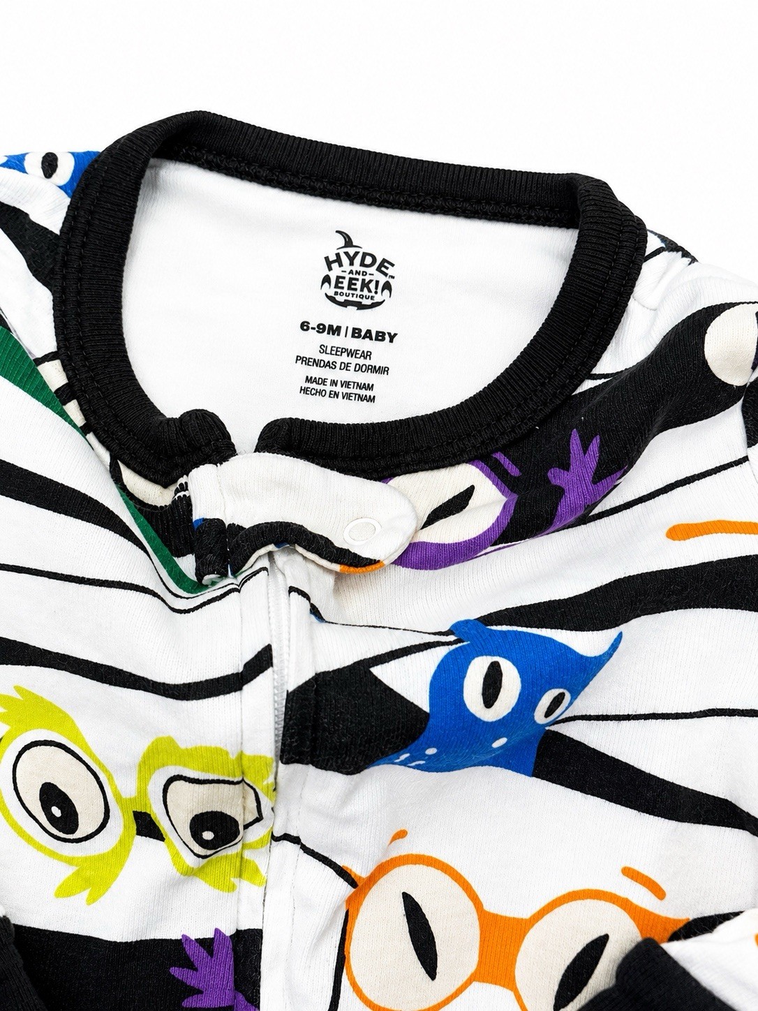 Hyde and EEK! Boutique 6-9M Halloween Monster Footless Zip Cotton Sleeper