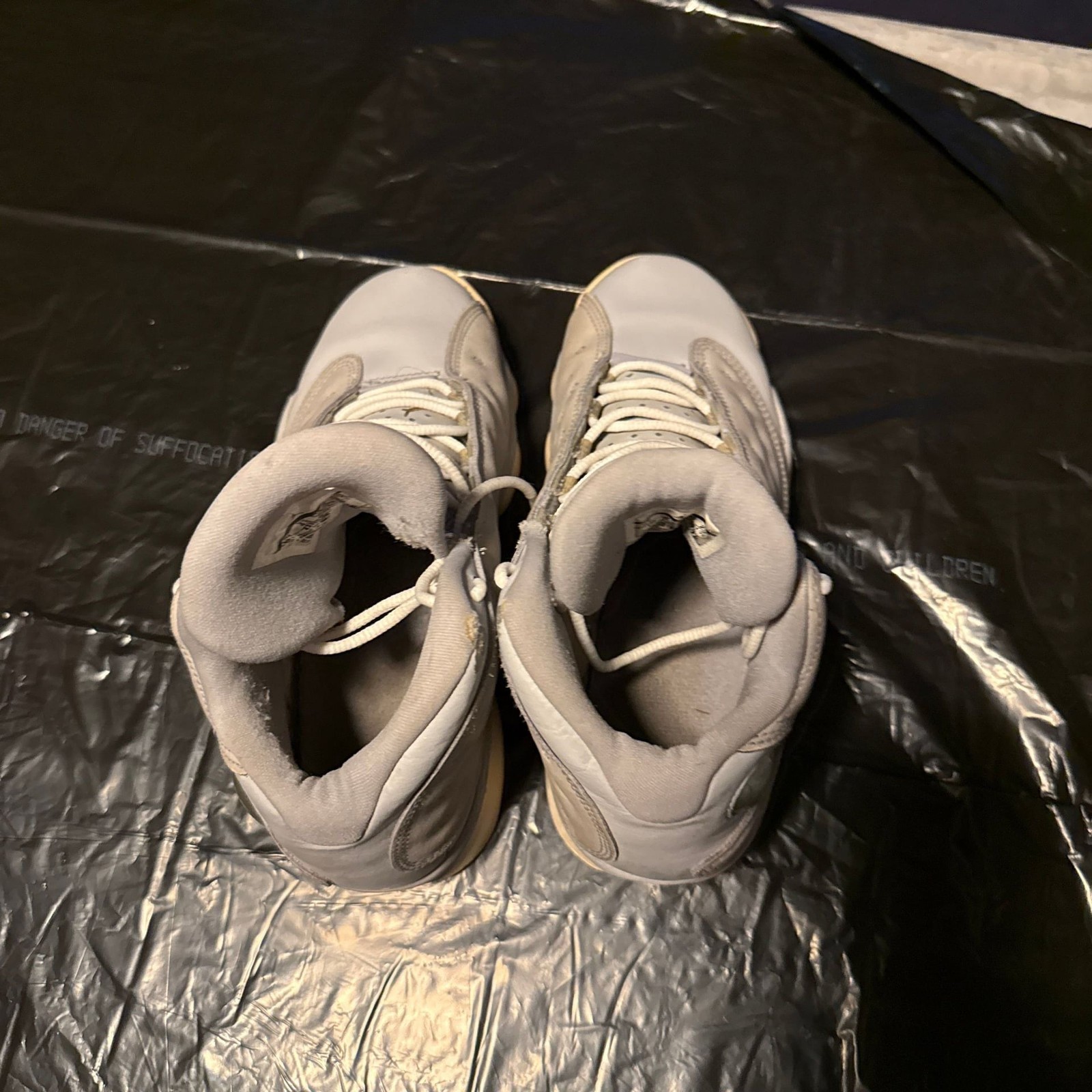 Nike Air Jordan 13 Retro High Top Sneakers, Grey/Tan Leather, Size 5