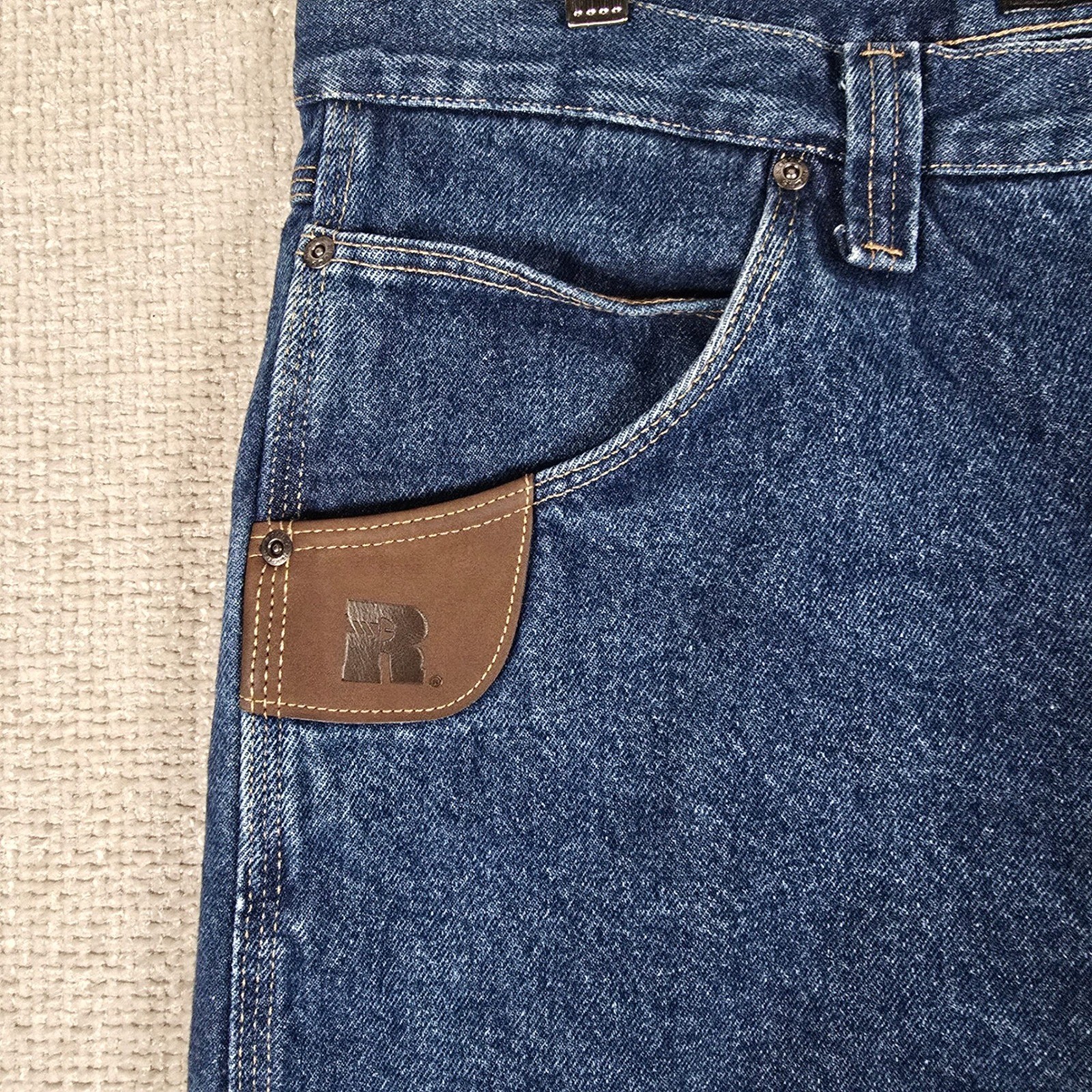 Wrangler RIGGS Workwear Fleece Lined Jeans Mens 38×30 Dark Wash Blue 3W055TH