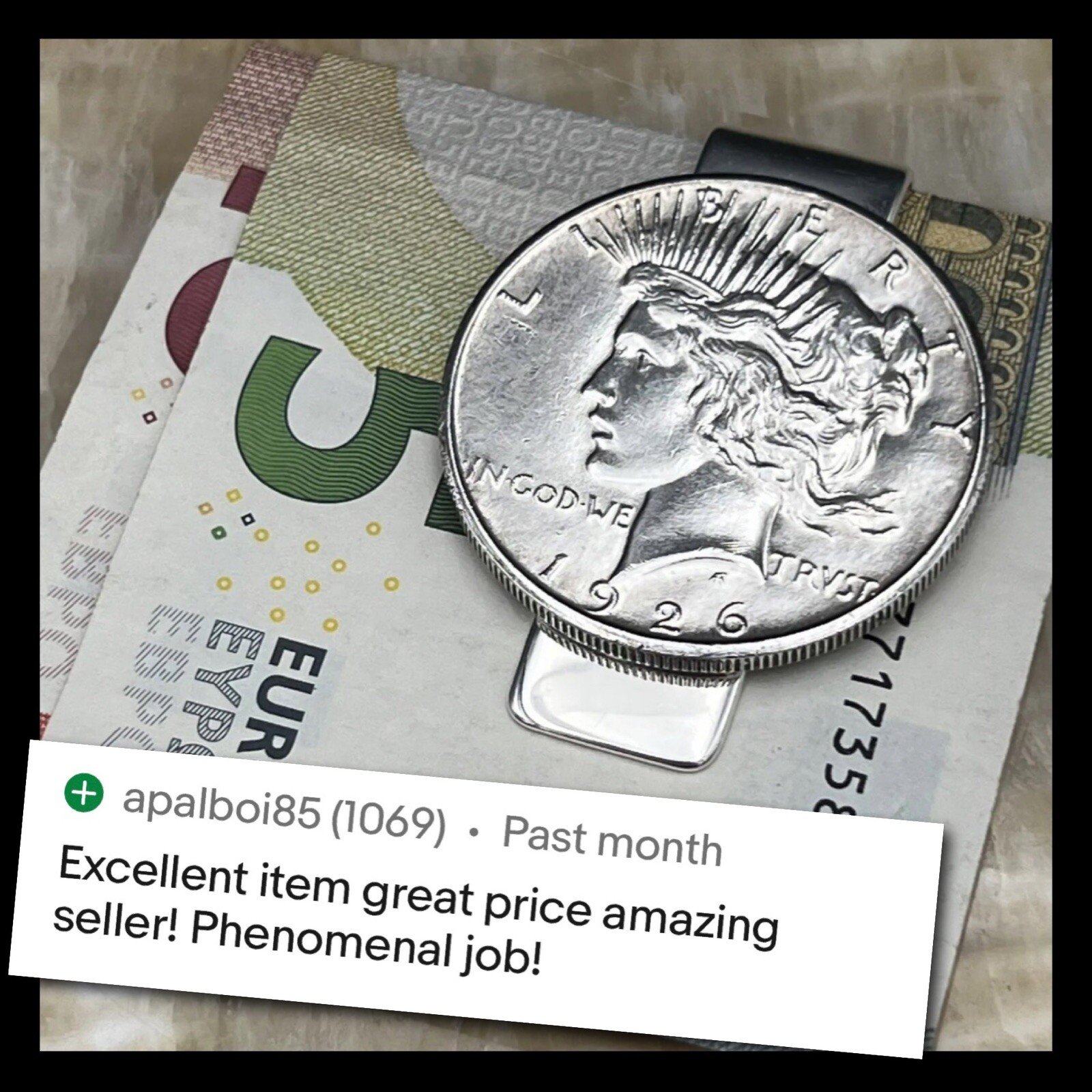New Sterling Silver .925 Credit Card Money Clip Wallet 90% Silver Peace Dollar