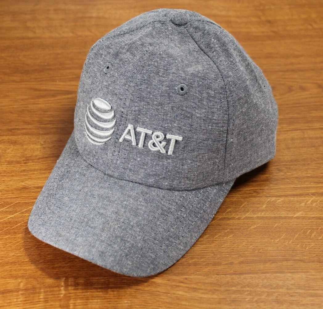 AT&T Logo Baseball Hat – Black / Gray – Adjustable – One Size – Multiples – NEW
