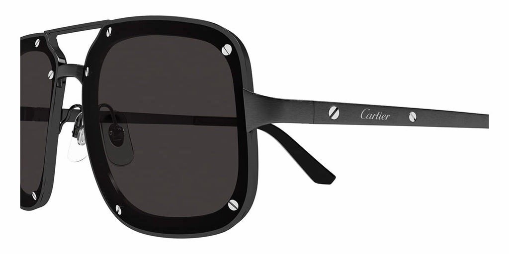 Cartier Santos Sunglasses CT0194S 004 Black Smoke Grey Light Mirror Navigator