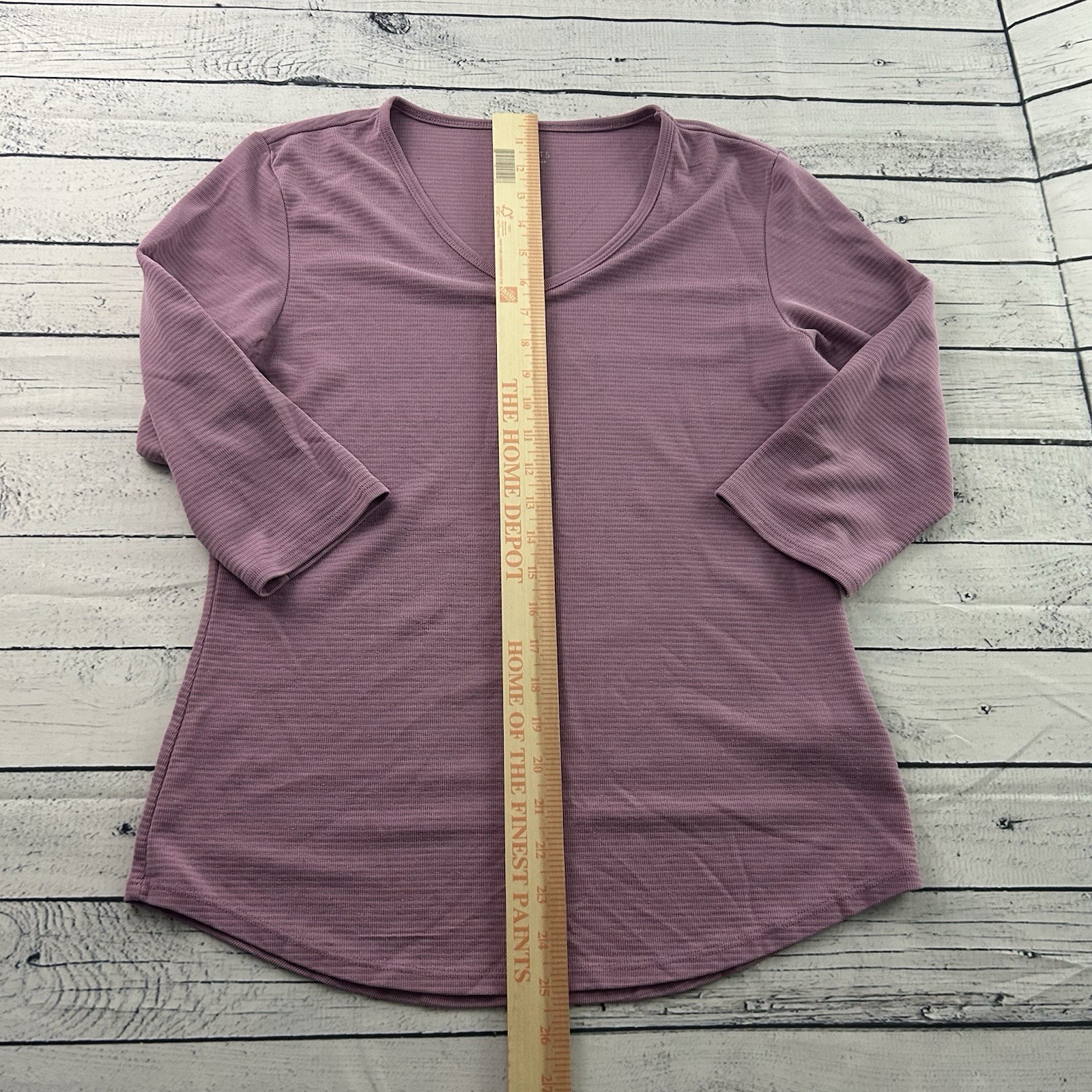 Seg’Ments 3/4 Sleeve V Neck Tencel Top Women’s Small Lilac