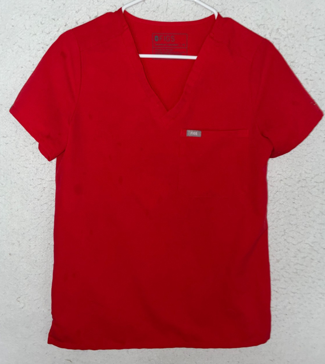FIGS Women’s Catarina Size XS Red One Pocket Scrub Top PO #1785