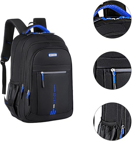 Men Backpack laptop Travel School Bag Large Capacity Black Waterproof University