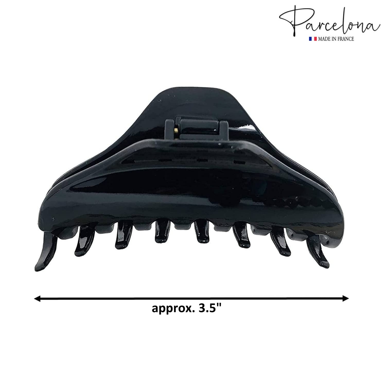 Parcelona French Boss Thin 3 1/2″ Medium Celluloid Jaw Hair Claw for Women