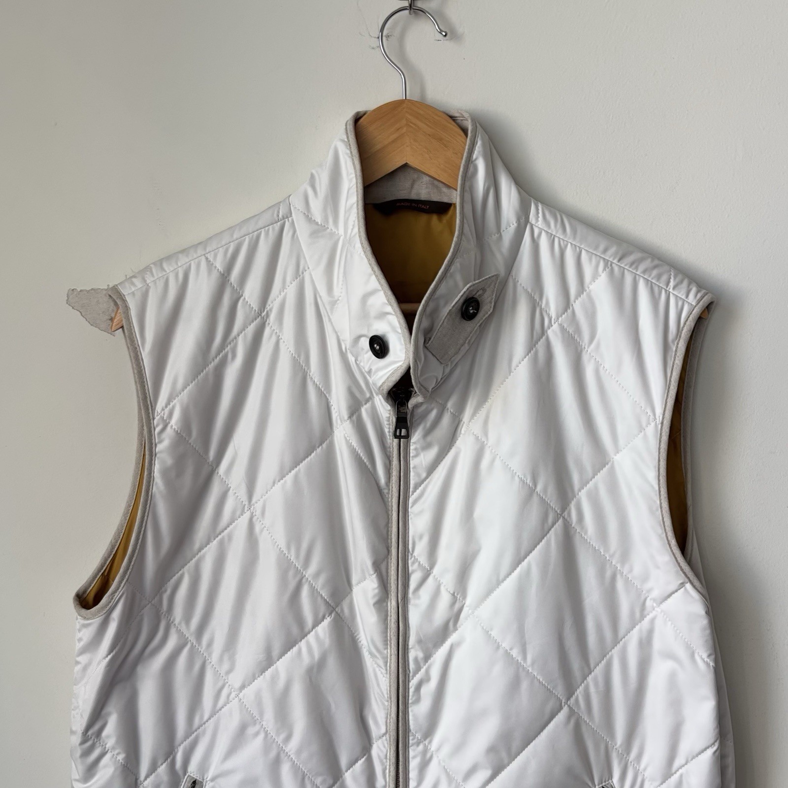 Waterville Fit Quilted Vest Size 54 XL Water Repellant Diamond Made In Italy