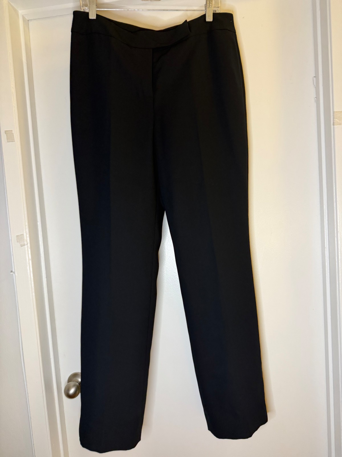 NWT Tahari Arthur S. Levine Black Trousers Size 12 Straight Leg Dress Pants