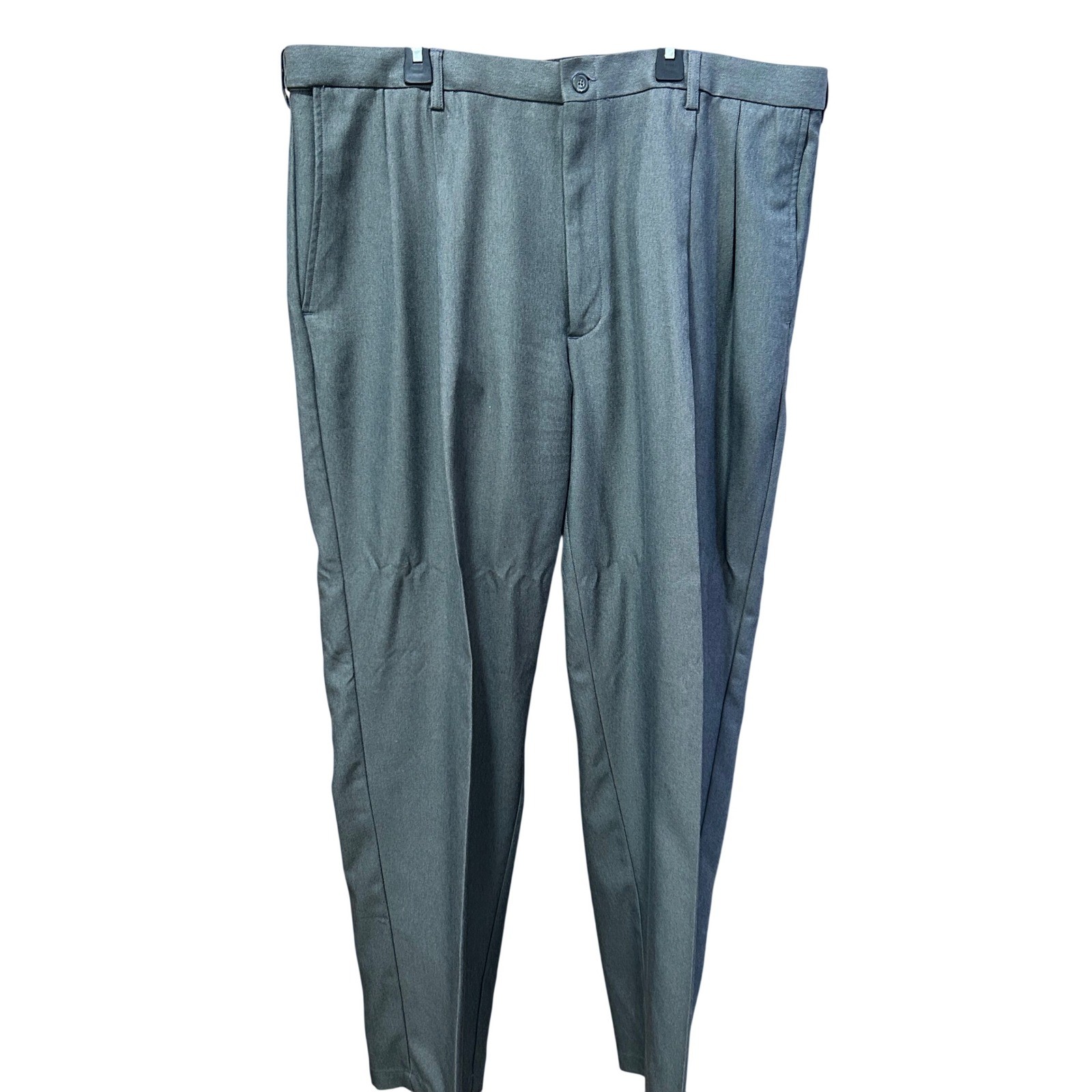 Haggar Cool 18 Pro Mens Grey Pleated Dress Pants Slacks 40×32 WPL 386