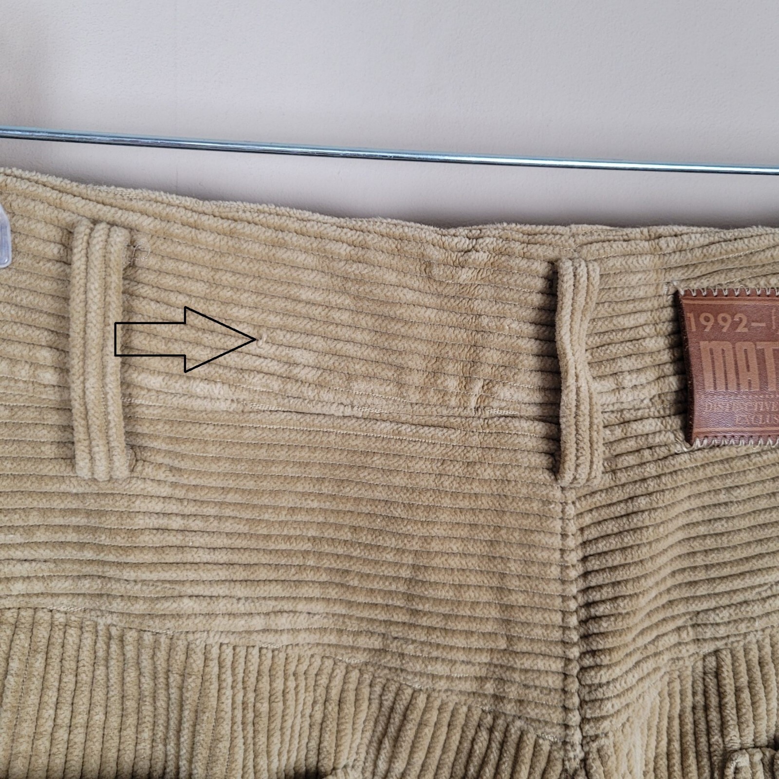 Matsuda Nicole Tokyo Size L Waist 39 Vintage 90s Chunky Corduroy Camel Pants