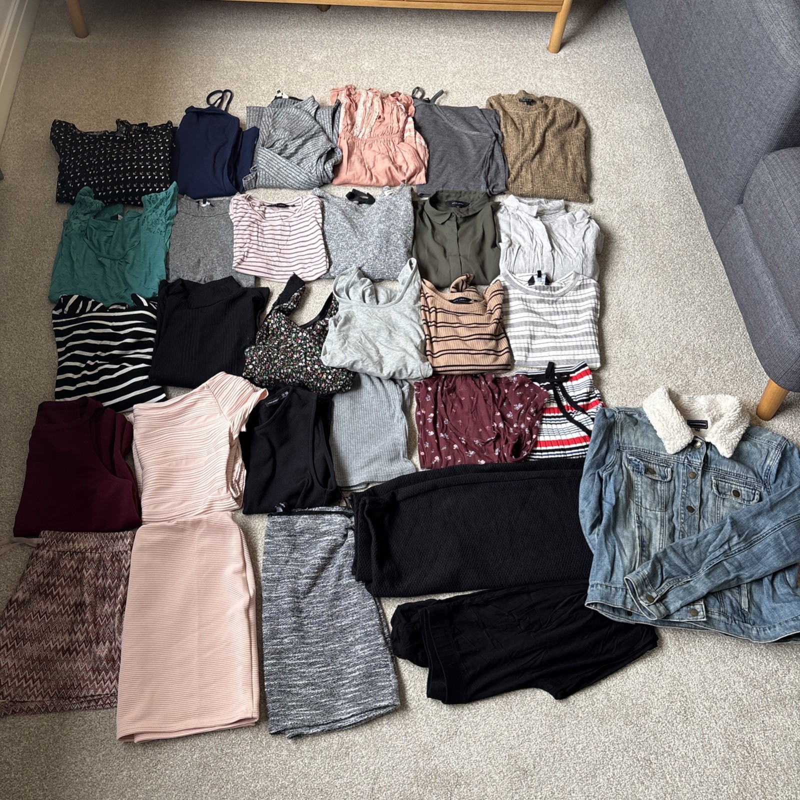 VGC Ladies Clothes Bundle Size 12 High Street Names Dresses Tops Skirts 30 Item