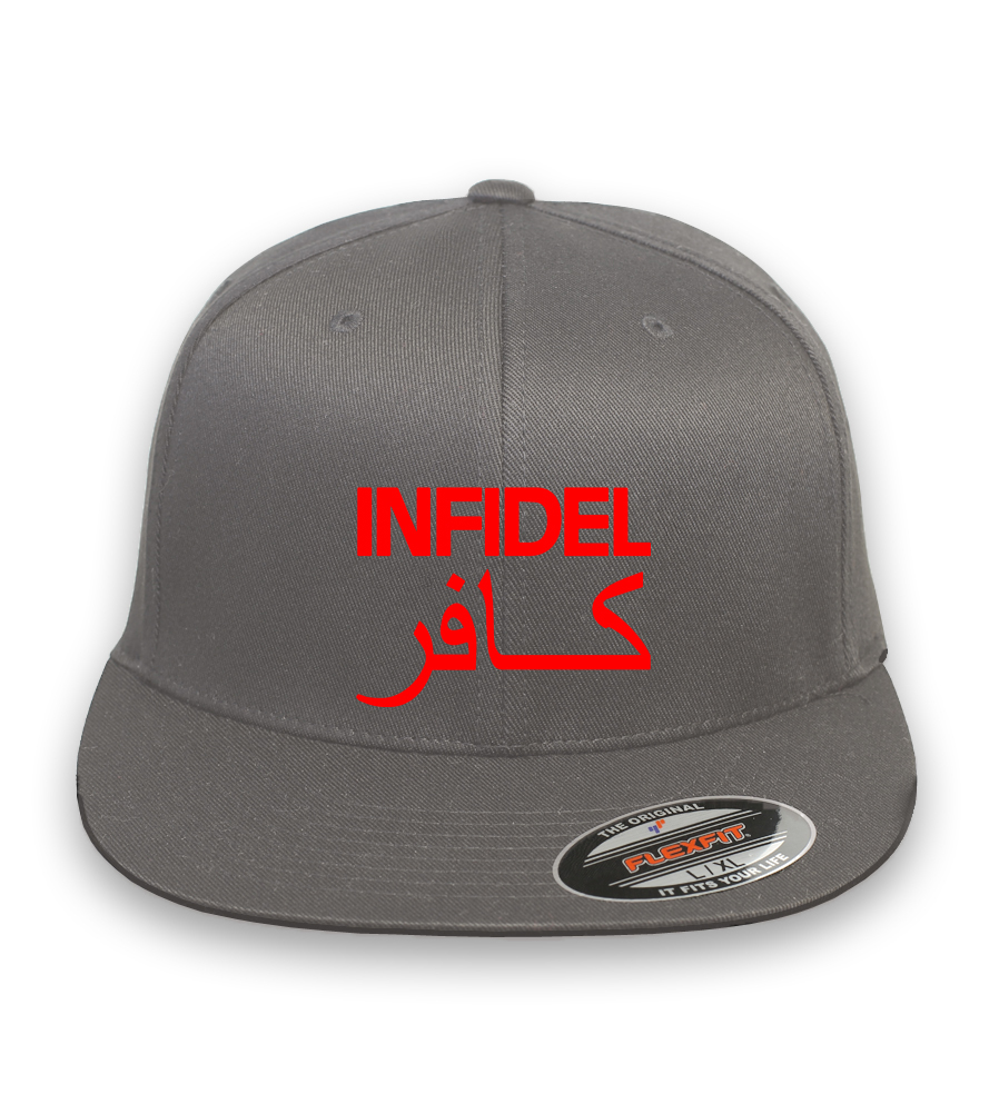 INFIDEL Pro American CURVED or FLAT BILL FLEXFIT HAT ***FREE SHIPPING in BOX**