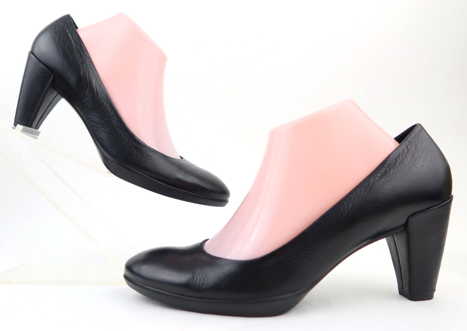 ECCO Shape 55 Plateau Pump Black Leather Sz EU 40 / US 9-9.5 MINT CONDITION!