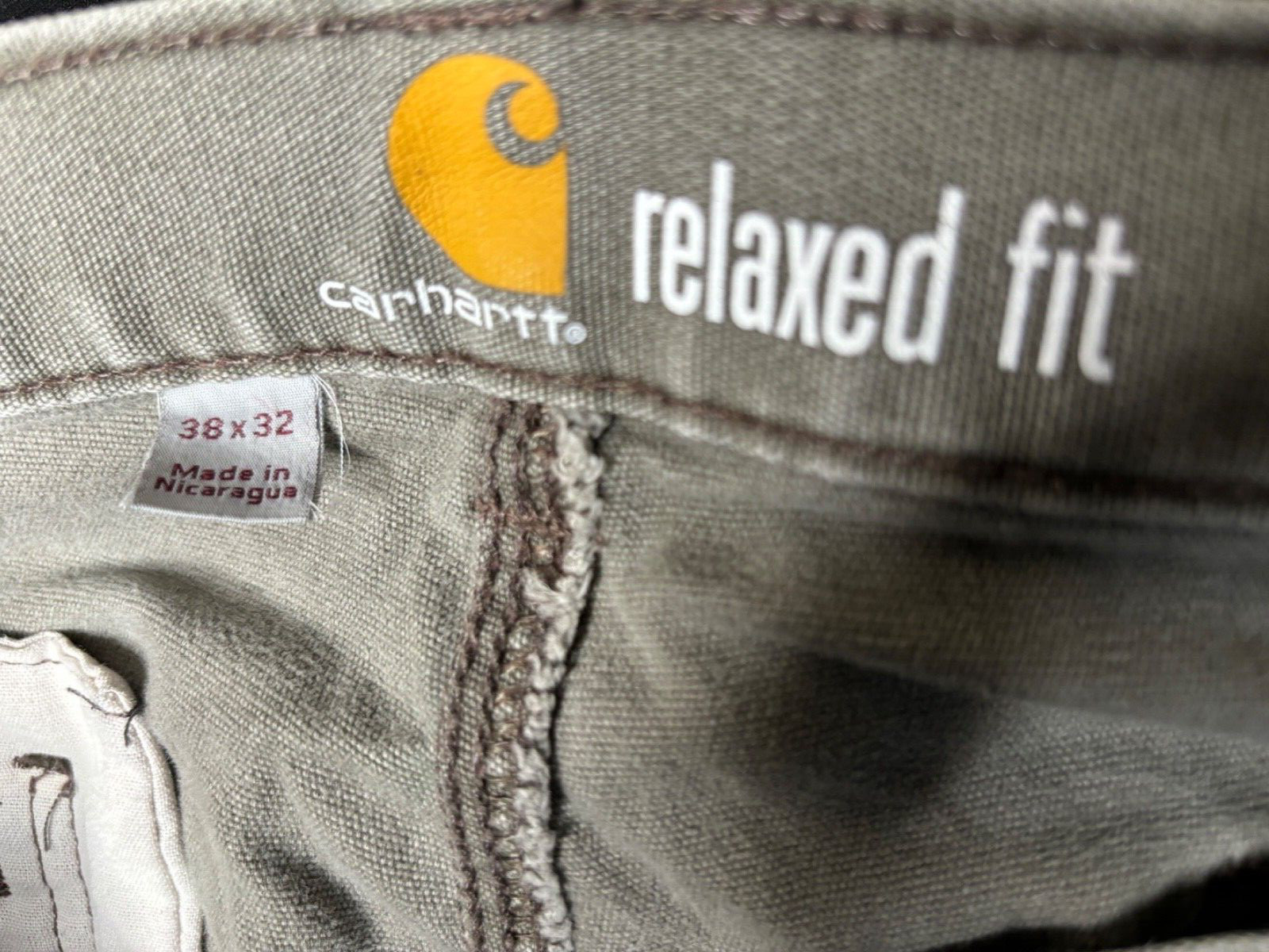 Carhartt Double Knee Work Pants 102802-217 Gray Relaxed Fit Flex Rugged 38 x 32