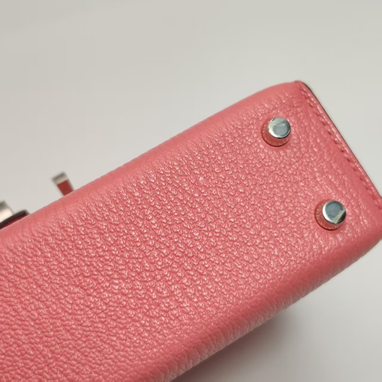 Hermes Verrou Mini 17 Wide Strap Chevre Rose Confetti 1Q Pink Silver HW PHW Auth