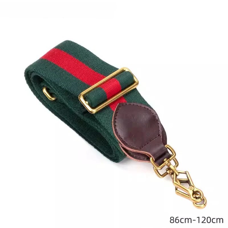 Crossbody Shoulder Strap Replacement – Green Brown Web Style Leather (No Logo)