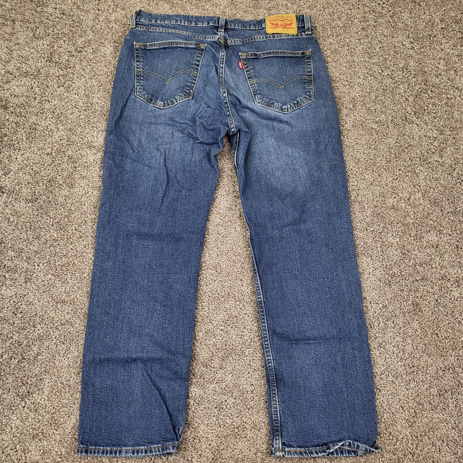 Levi’s 514 Straight Fit Jeans Mens 36×30 Blue Excellent Stretch Denim 00514-1702