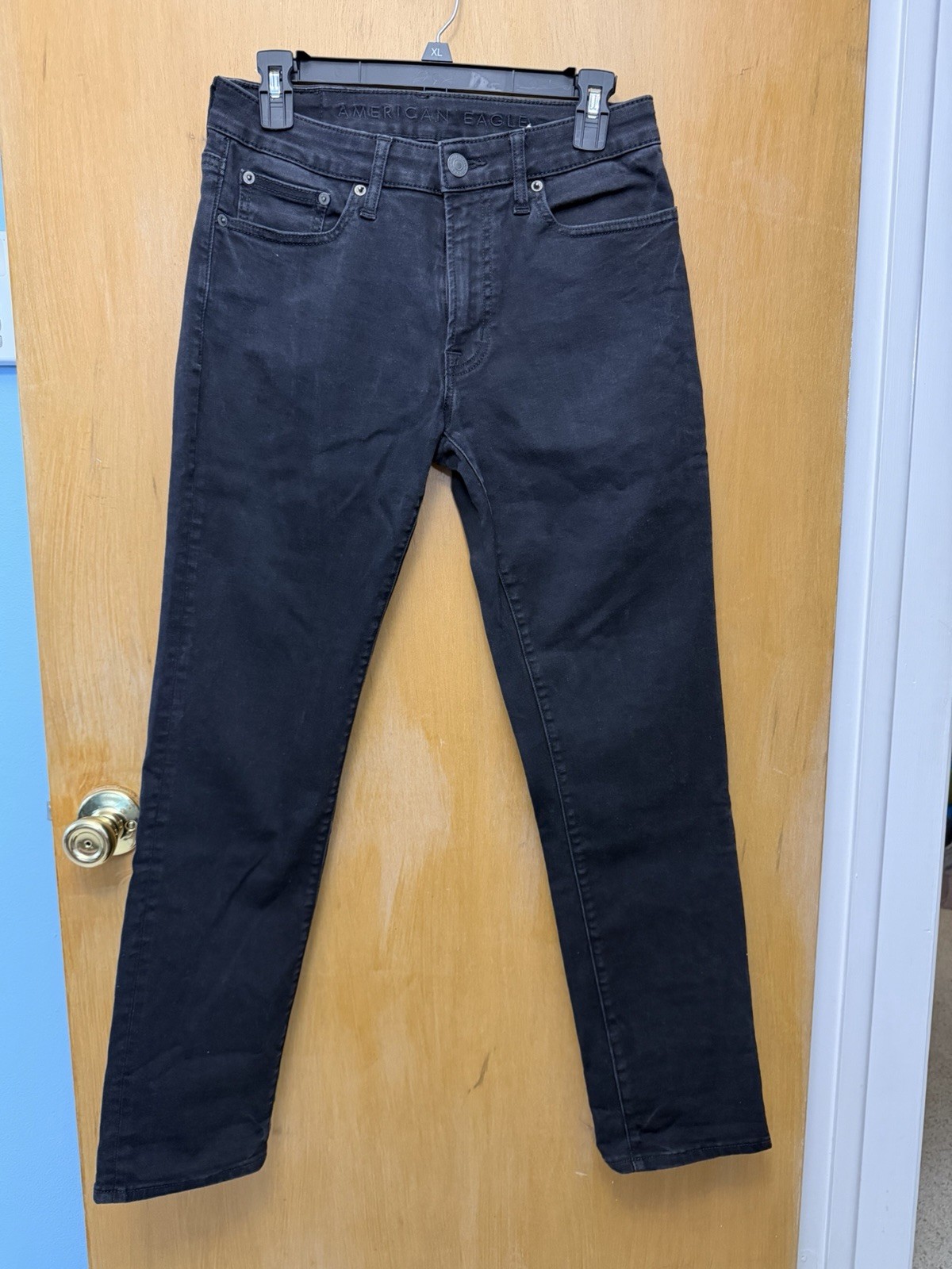 American Eagle Men’s AirFlex+ Slim Straight Jeans 29×30 Black