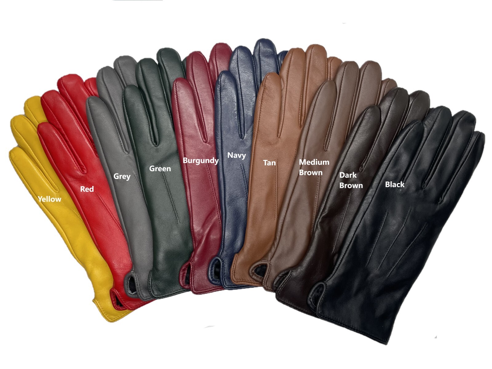 Womens Genuine Nappa Sheepskin Leather Lined Gloves (Cinched Wrist)