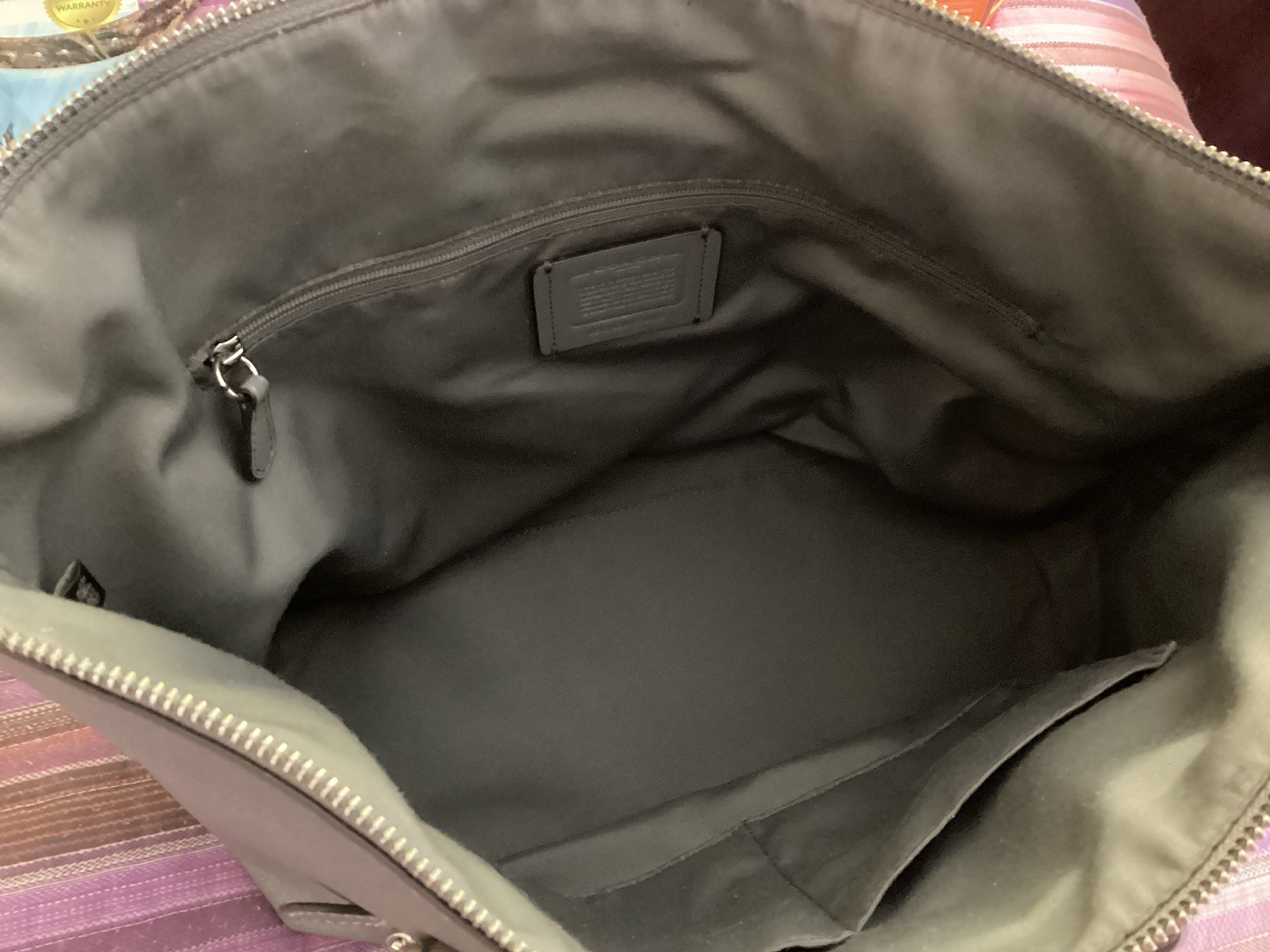 Coach Gallery Crossgrain Tote Bag Handbag Leather Gray F79608