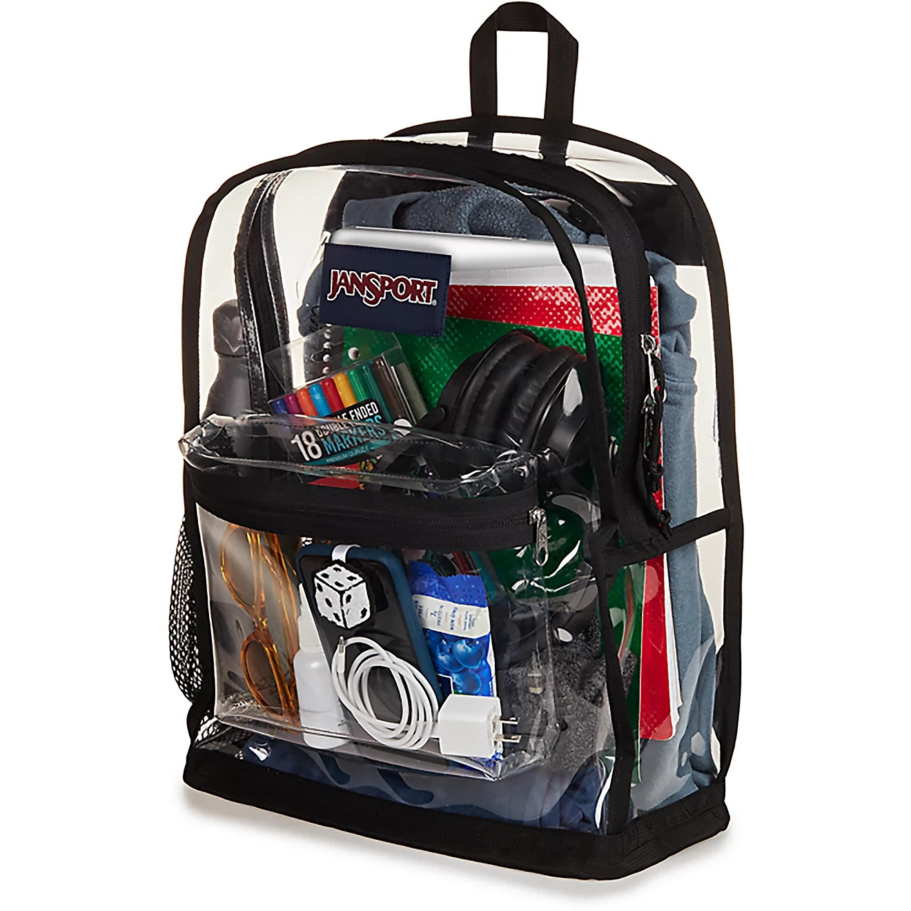 JanSport 25L Clear Backpack Transparent Bookbag School Travel Stadium Bag