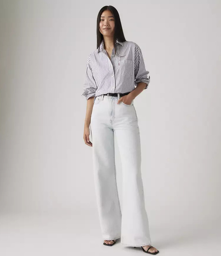 LEVI’S Ribcage Wide Leg Women’s Jeans, Be Prepared – Light Wash