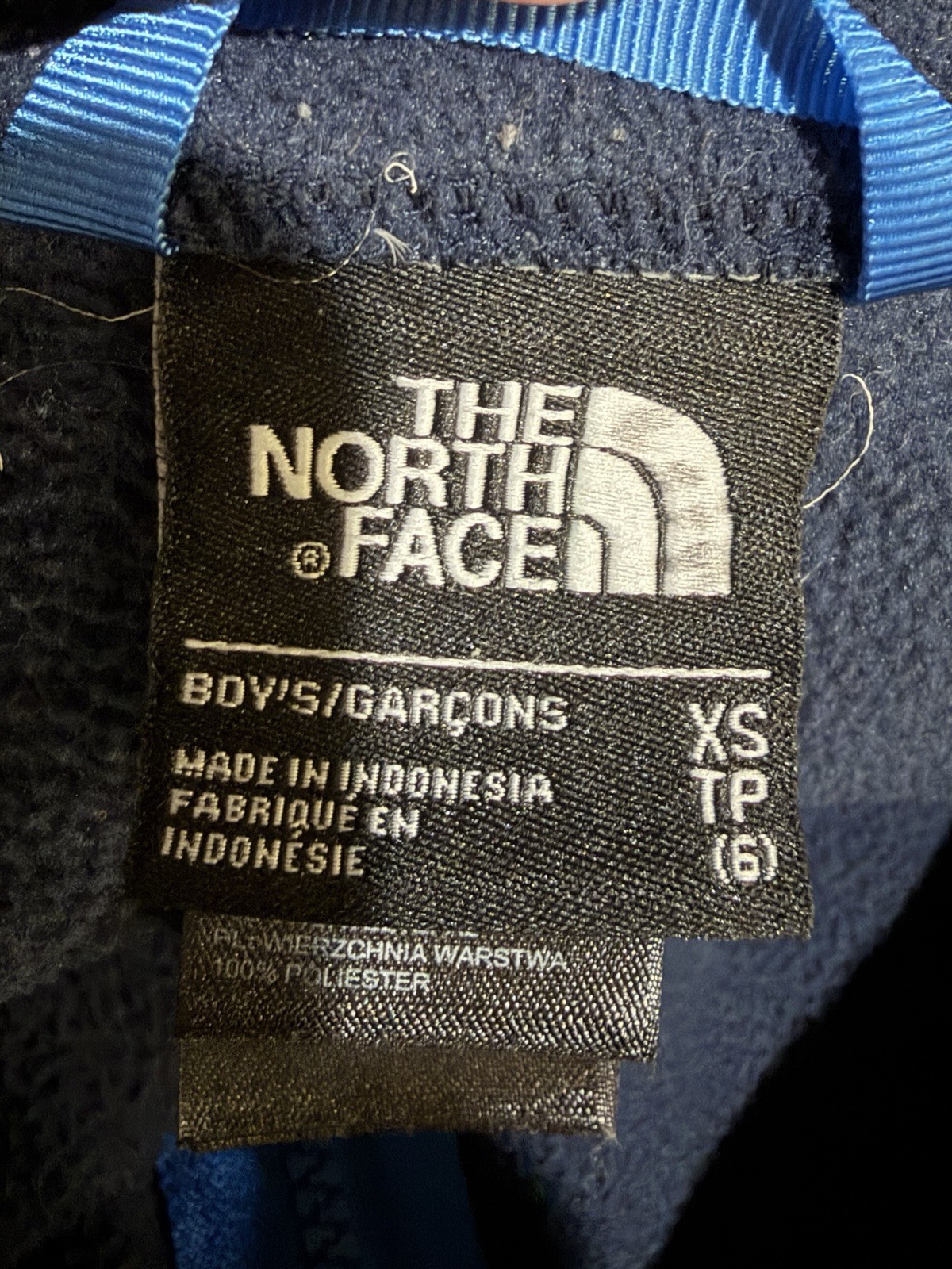 North Face Kids Fleece Jacket Size XS 6 Navy Boys Play School Winter