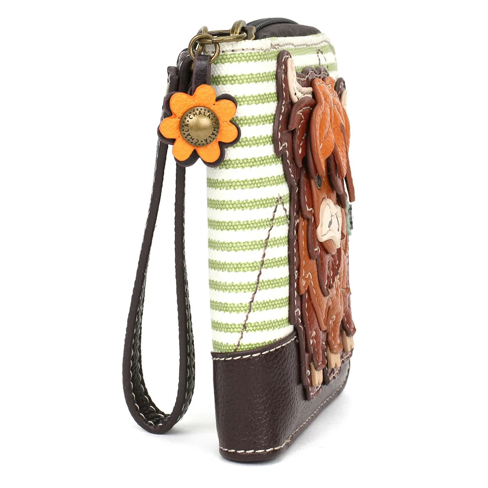 CHALA HIGHLAND COW Zip Around Wallet Wristlet 4.5 in x 5.5 in x 1 NWT