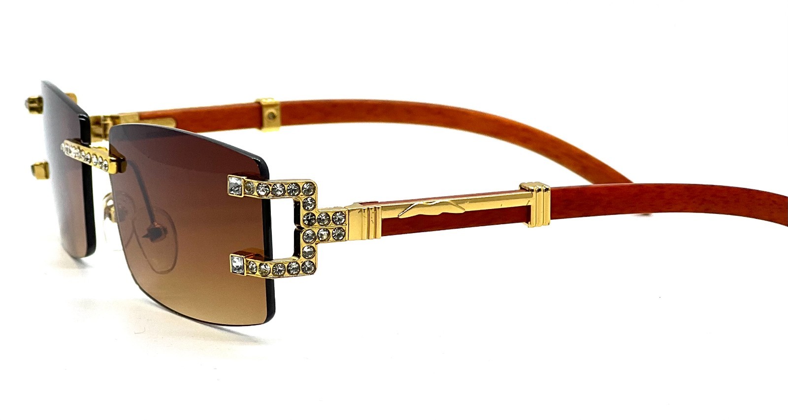 Hip Hop Sunglasses Men Designer Rimless Bling Diamond Shades Classic Rapper New