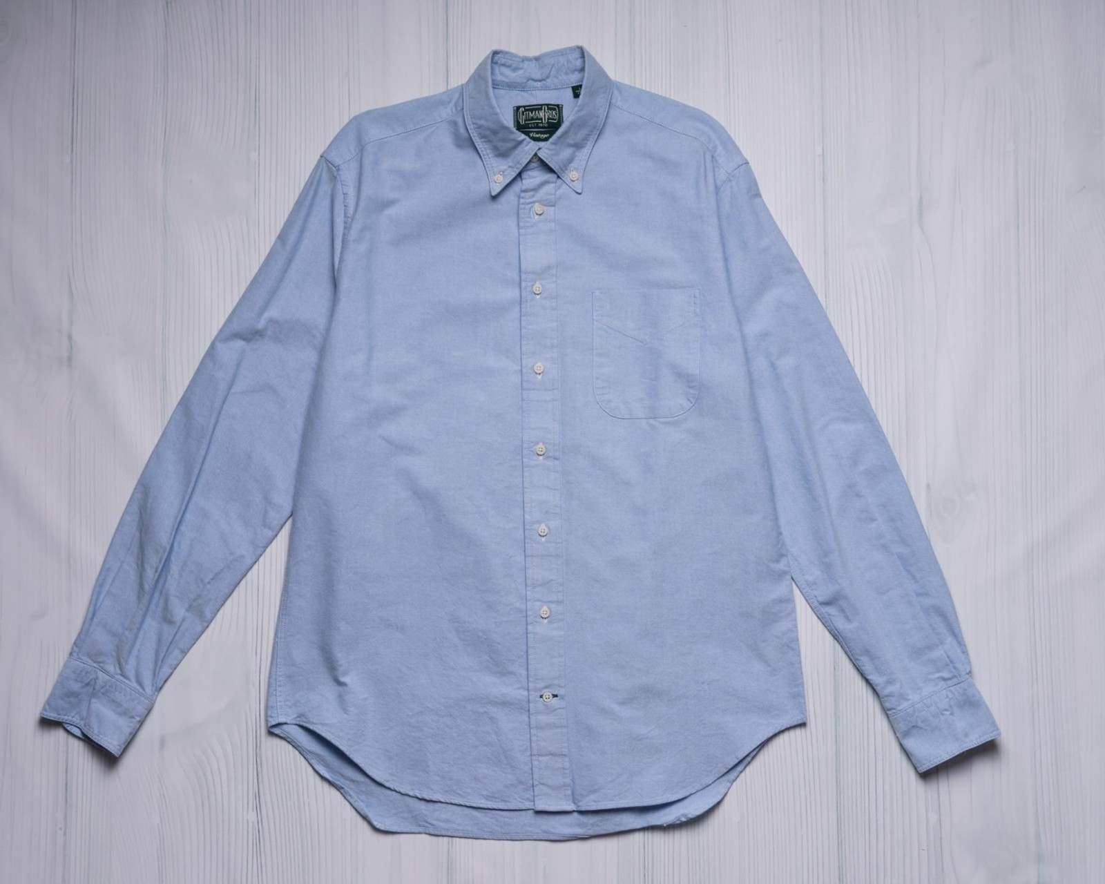 Gitman Vintage NWT $235 Blue Oxford Button Down Collar 100% Cotton Shirt M